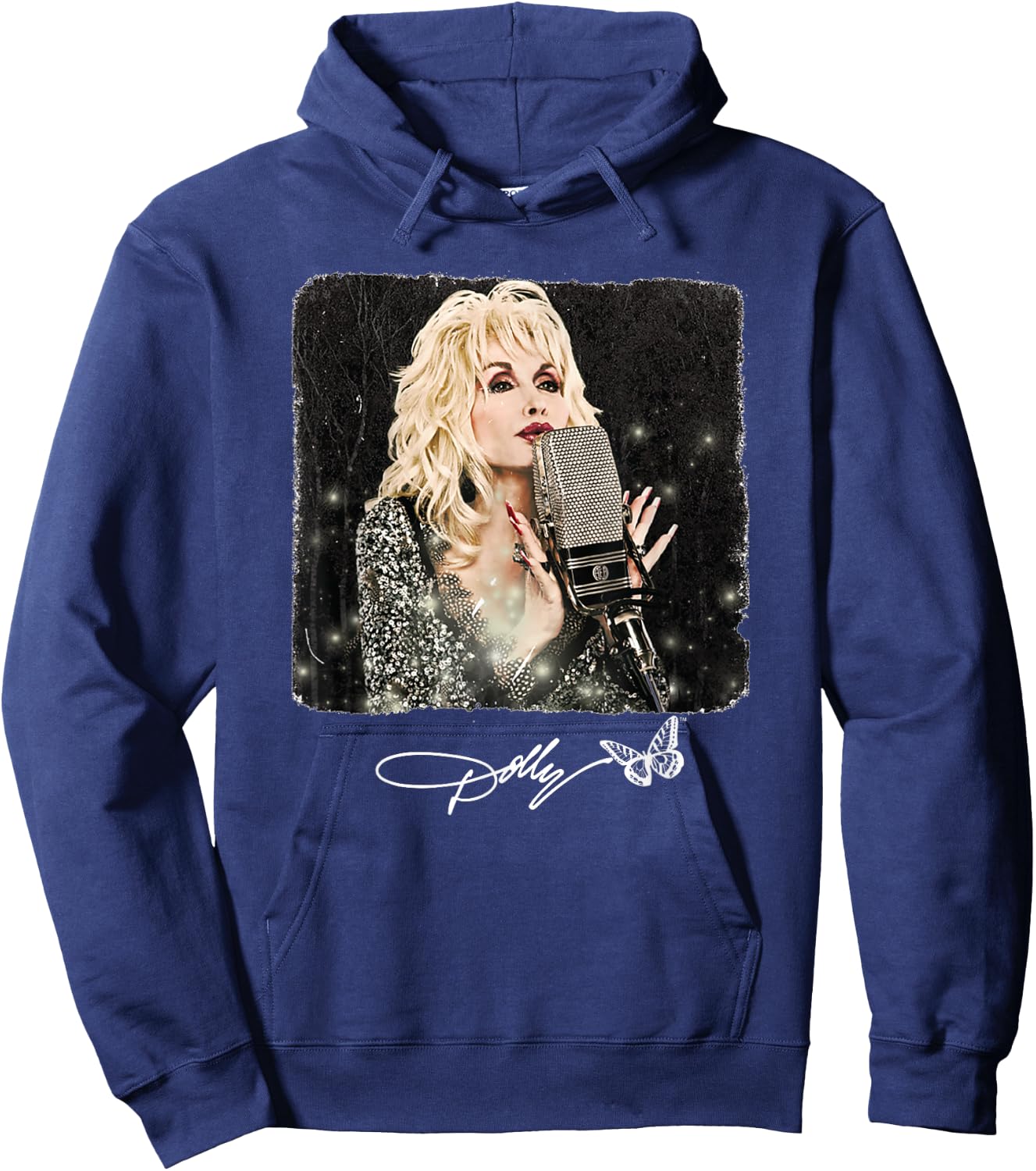 Dolly Parton Black - Small - Classic Fit - Short Sleeve - Cotton 60% Polyester 40% - Novelty - Women's Casual Shirt Hoodie - Hoodie | Navy