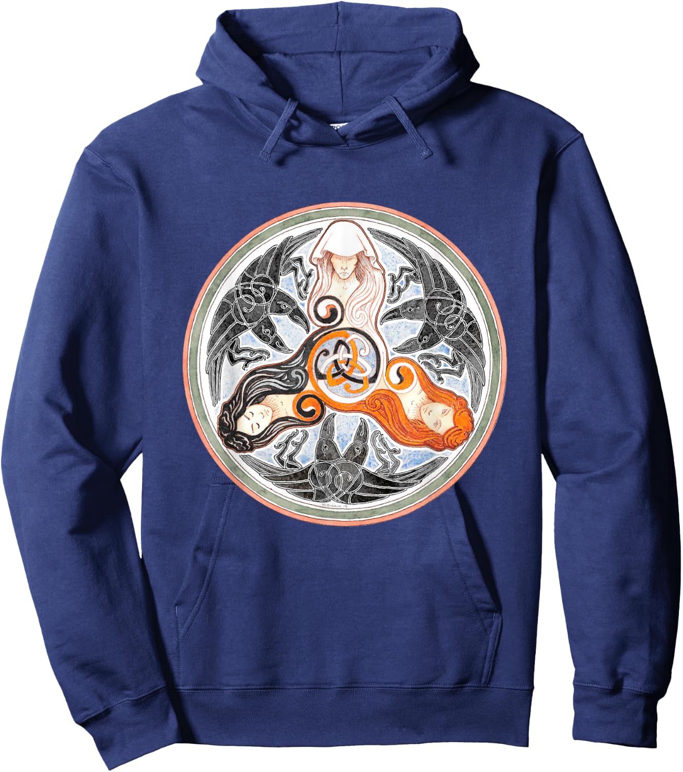 The Morrigan Triple Goddess Tarot Card Gothic Pagan Witch Hoodie - Hoodie | Navy