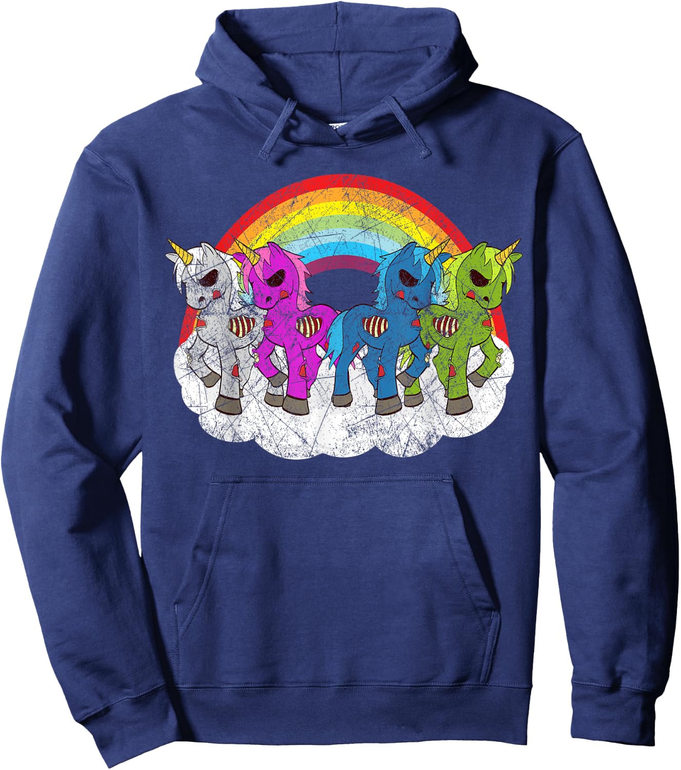 Zombie Unicorn Apocalypse Mythical Creatures Halloween Zombies Hoodie - Hoodie | Navy