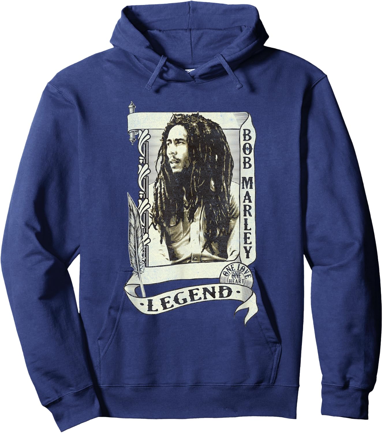 Bob Marley Legend Scroll Hoodie - Hoodie | Navy