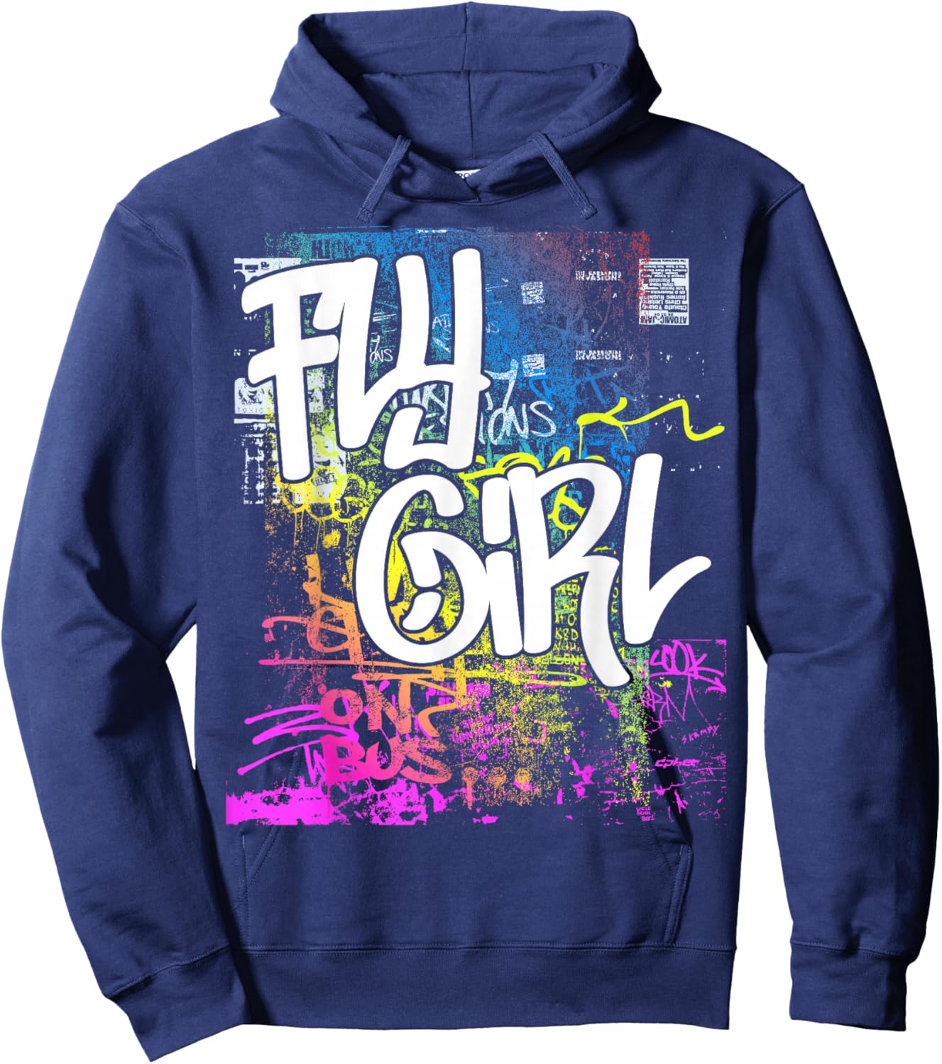 Fly Girl 80s 90s Rap B-Girl Old School Hip Hop Graffiti Hoodie - Hoodie | Navy