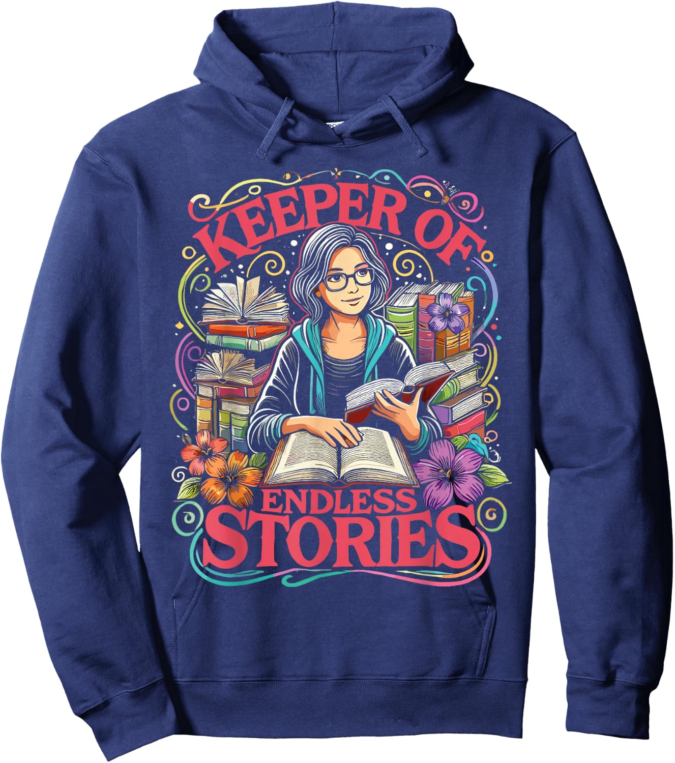 Librarian Keeper Of Endless Stories Library Women Hoodie - Hoodie | Navy