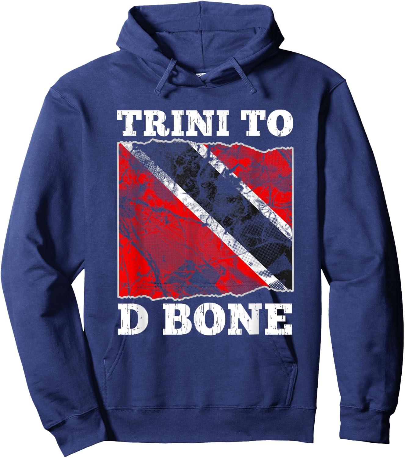 Trinidad and Tobago Flag Trini To D Bone Graphic Hoodie - Hoodie | Navy