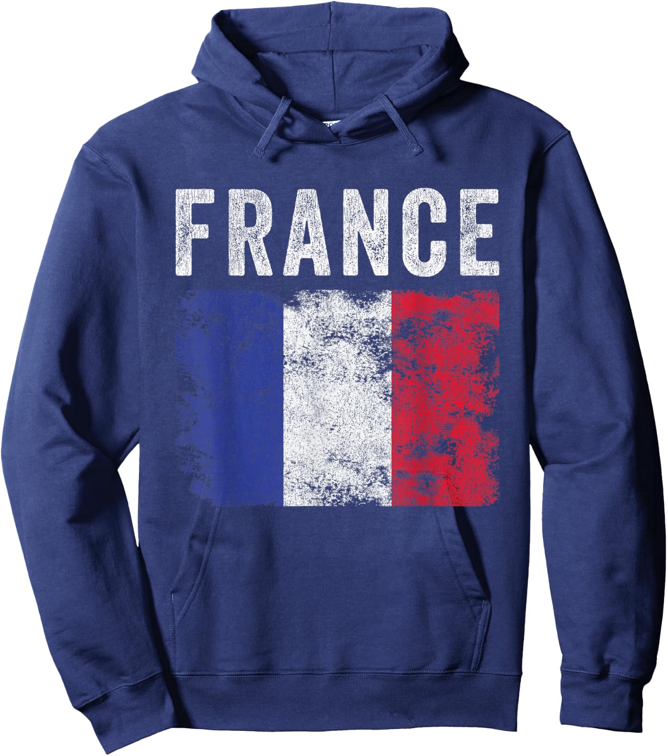 France Flag Distressed - Men Women Kids - French Flag Hoodie - Hoodie | Navy