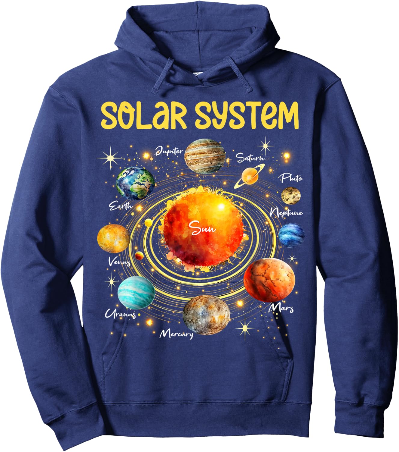 Solar System Planets Science Space Boys Girls STEM Kids Hoodie - Hoodie | Navy