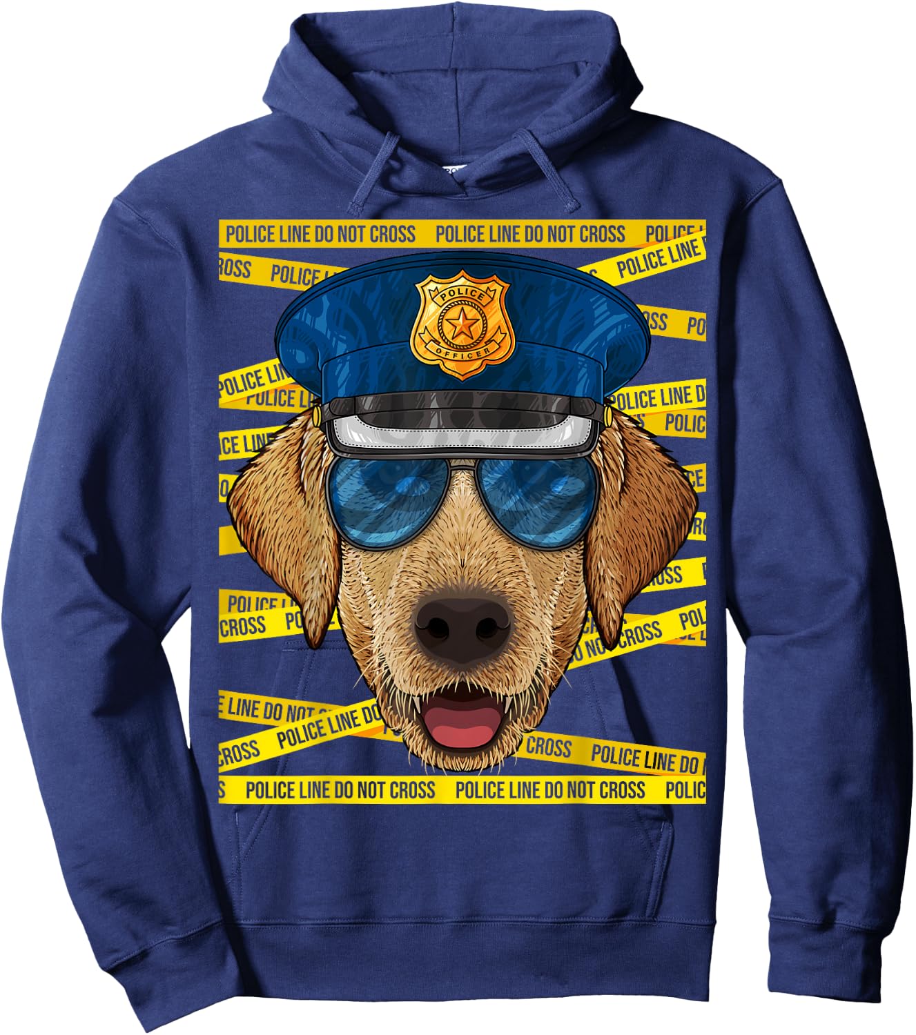 Labrador Retriever Police Officer Policeman Funny Police Dog Hoodie - Hoodie | Navy