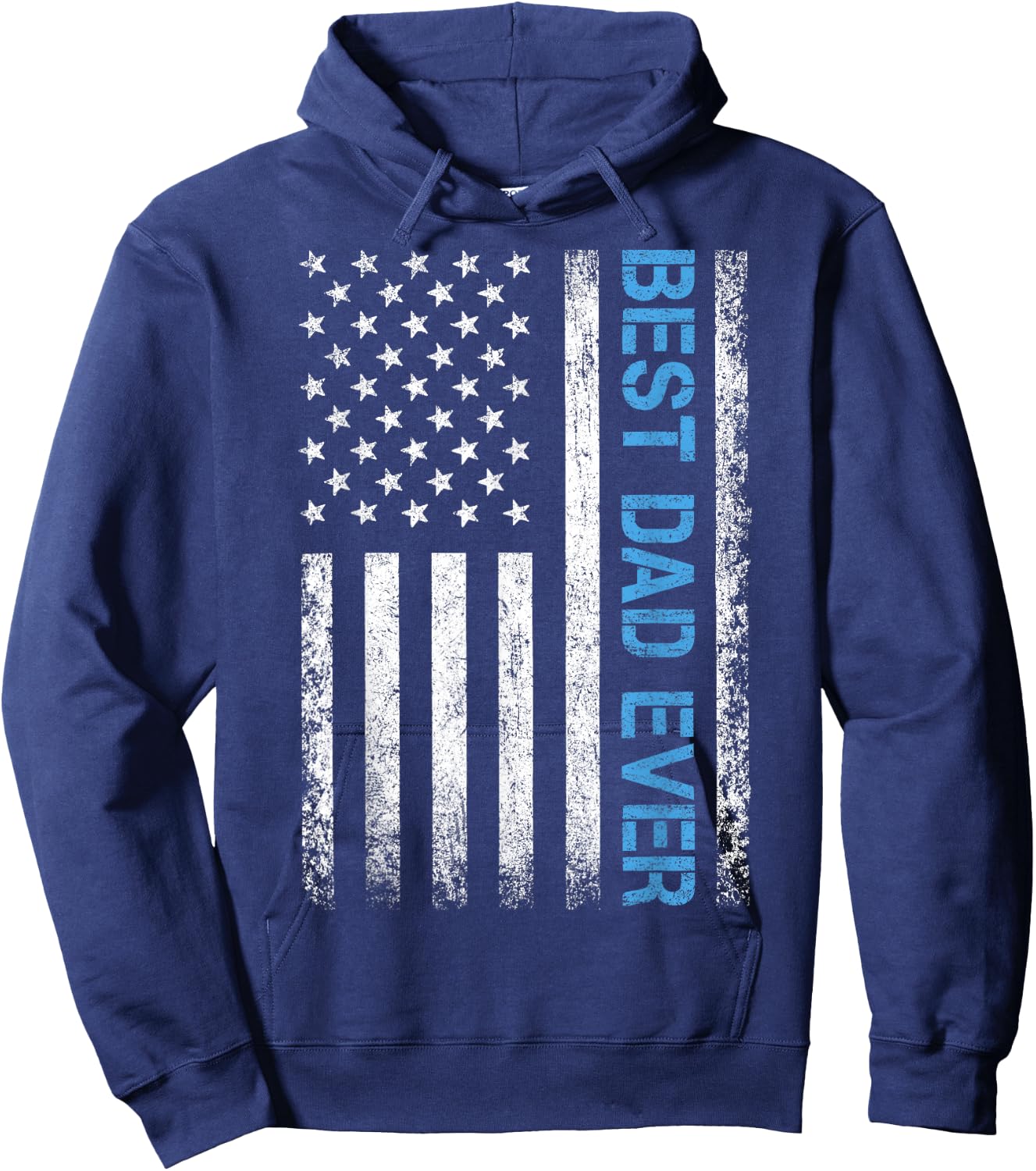 Best dad Ever US American Flag Gift Father's Day Hoodie - Hoodie | Navy