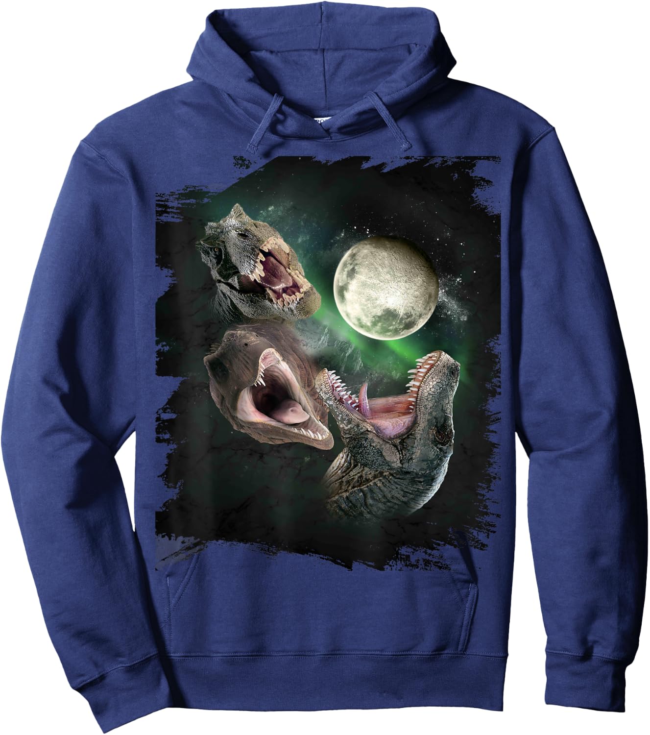3 Dinosaurs Moon, Wolf Dinosaur, Wolves Howl Hoodie - Hoodie | Navy