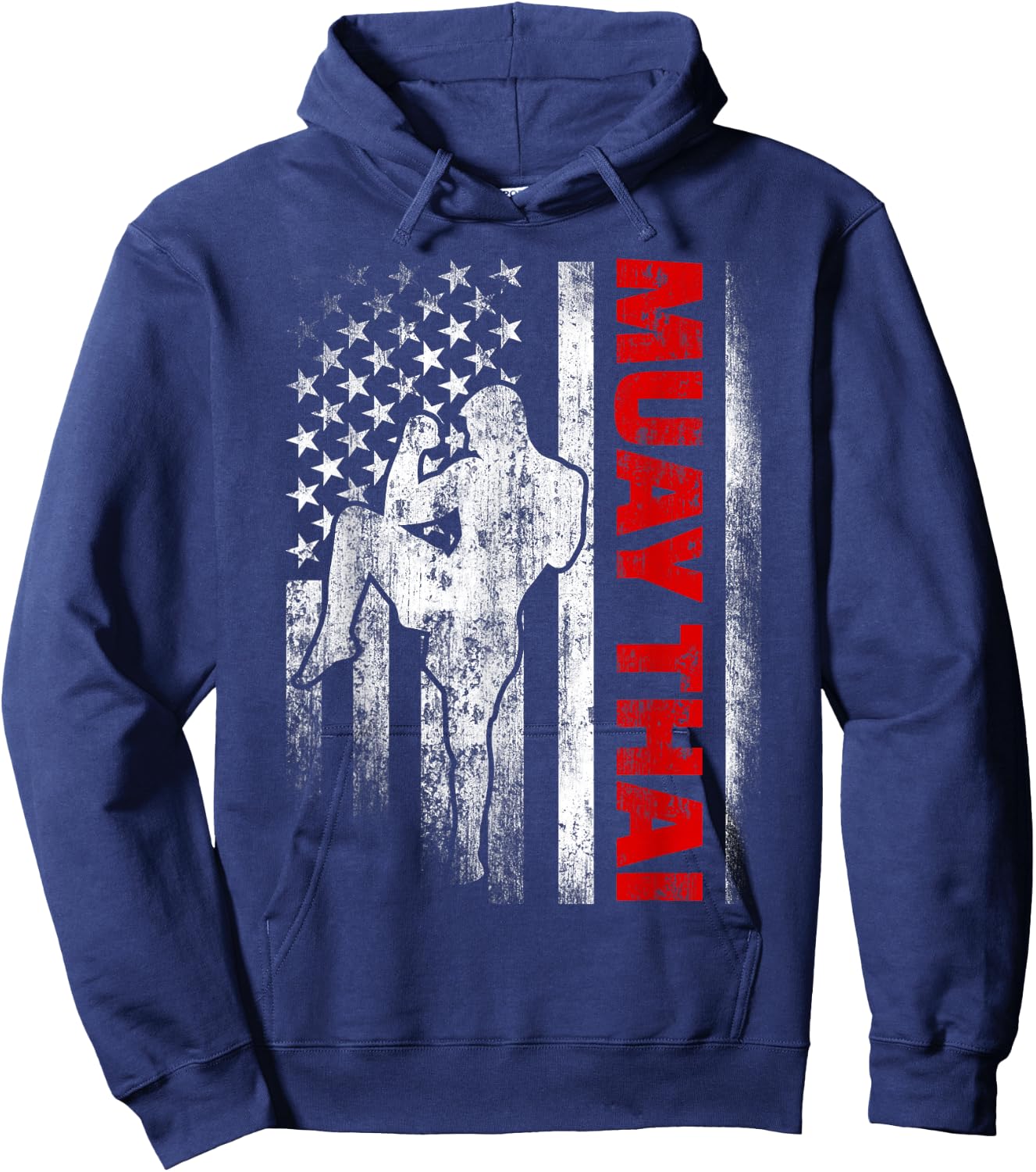 Muay Thai Boxing US American Flag Hoodie - Hoodie | Navy