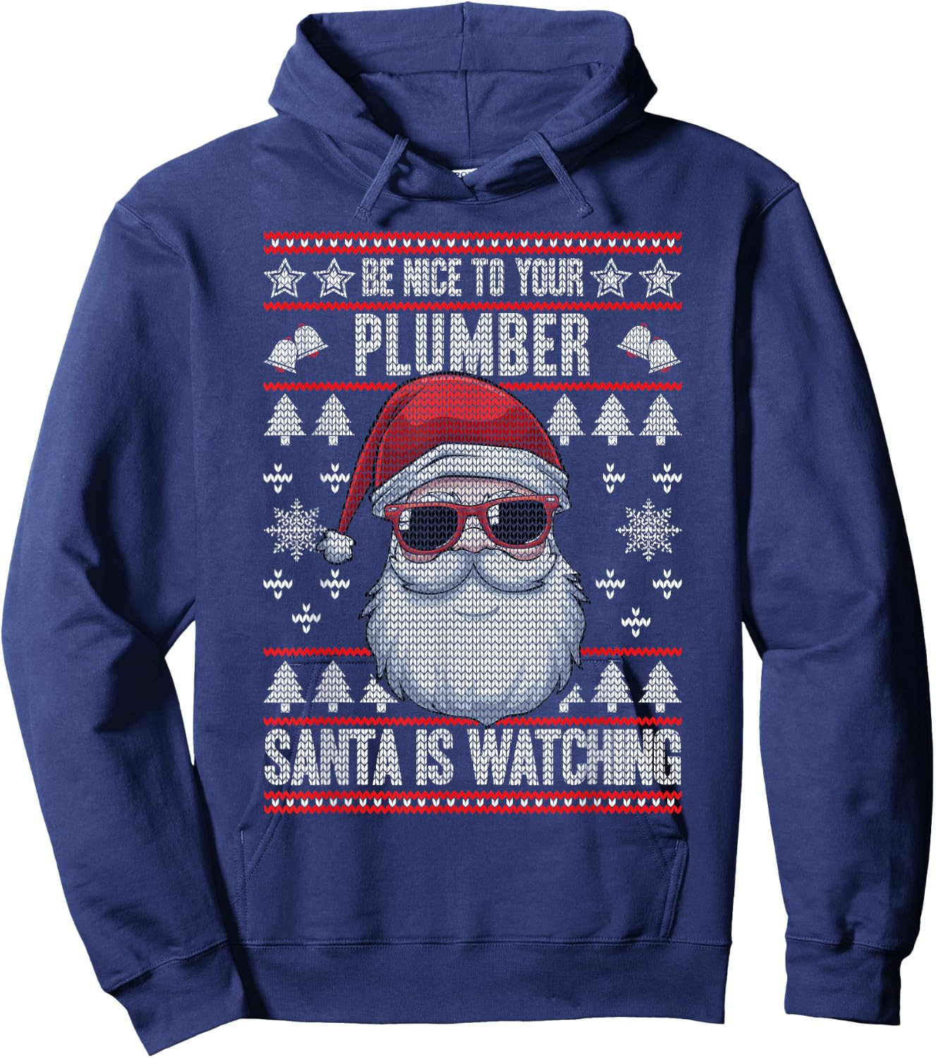 Santa Is Watching Be Nice To Your Plumber Christmas Plumbing Hoodie - Hoodie | Navy