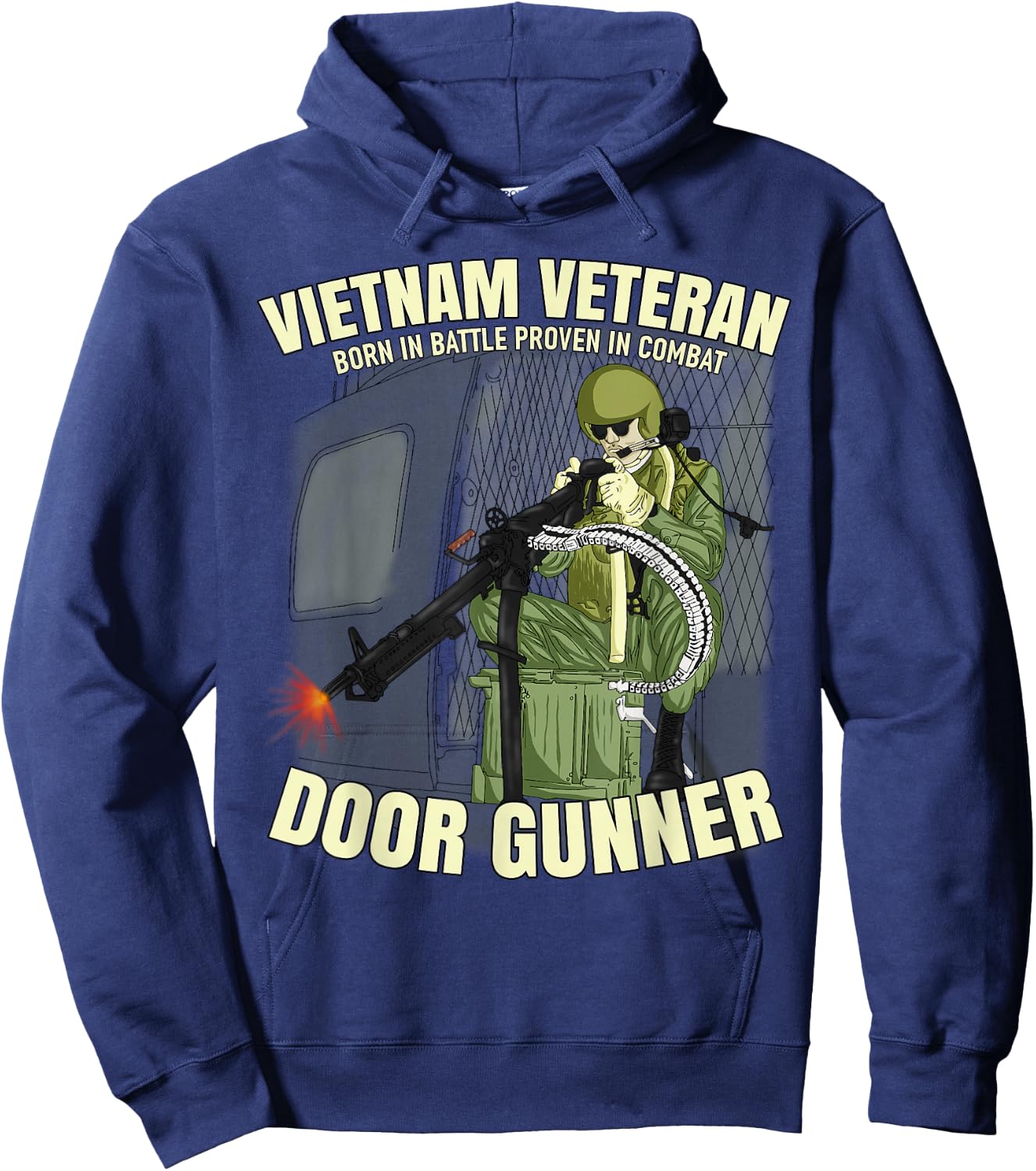 Vietnam Veteran Door Gunner Hoodie - Hoodie | Navy