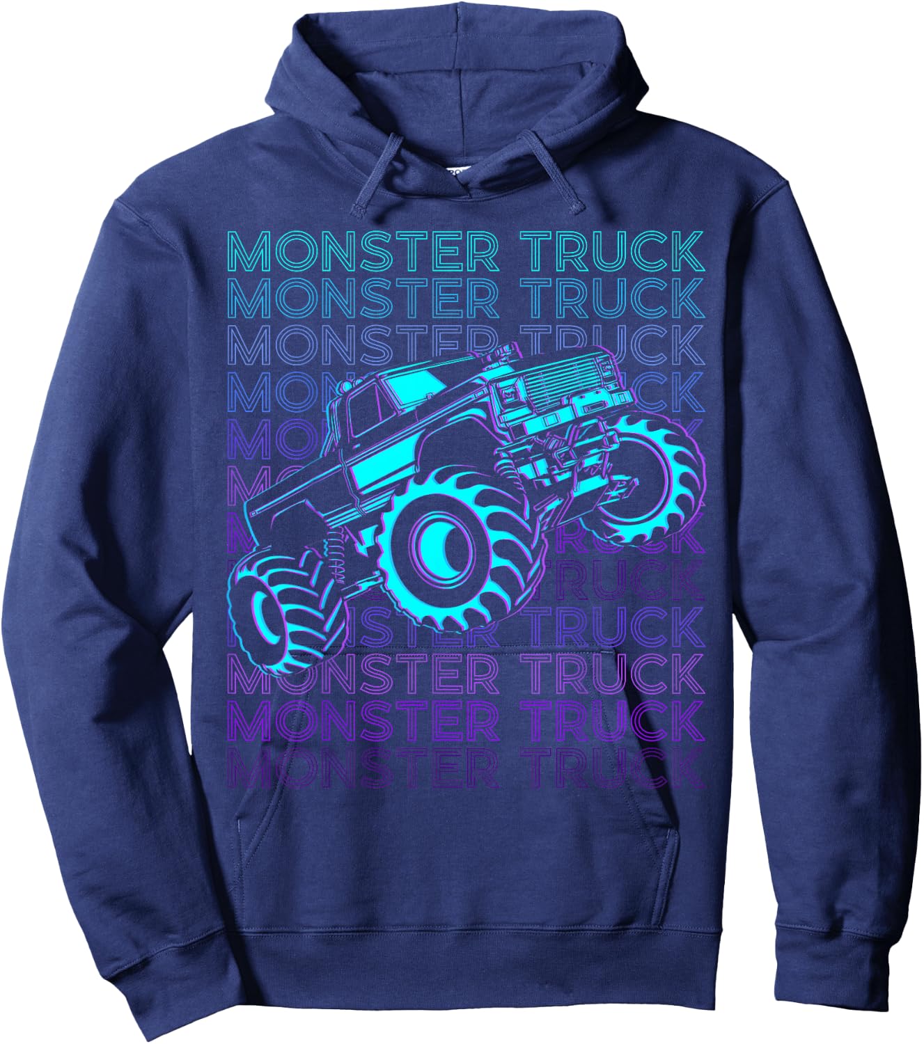 Monster Truck Retro Hoodie - Hoodie | Navy