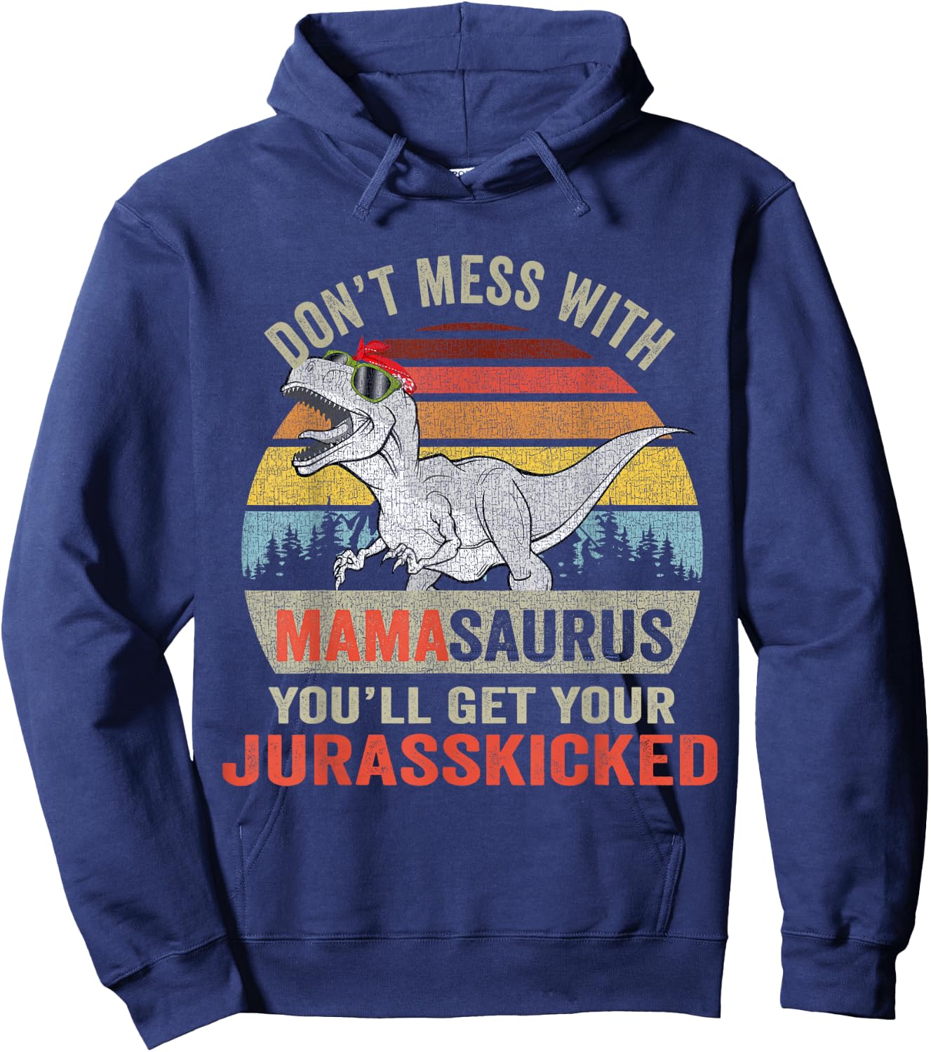 Dont Mess With Mamasaurus T Rex Family Dinosaur Mothers Day Hoodie - Hoodie | Navy