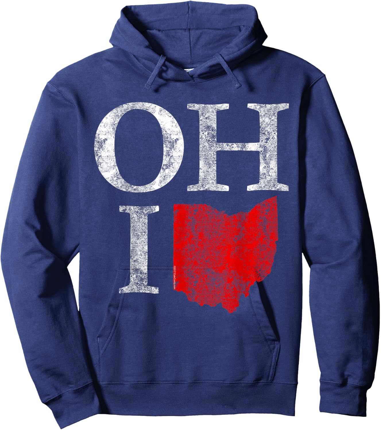 Ohio Home Shape State Vintage Grunge Women Men Gift Hoodie - Hoodie | Navy