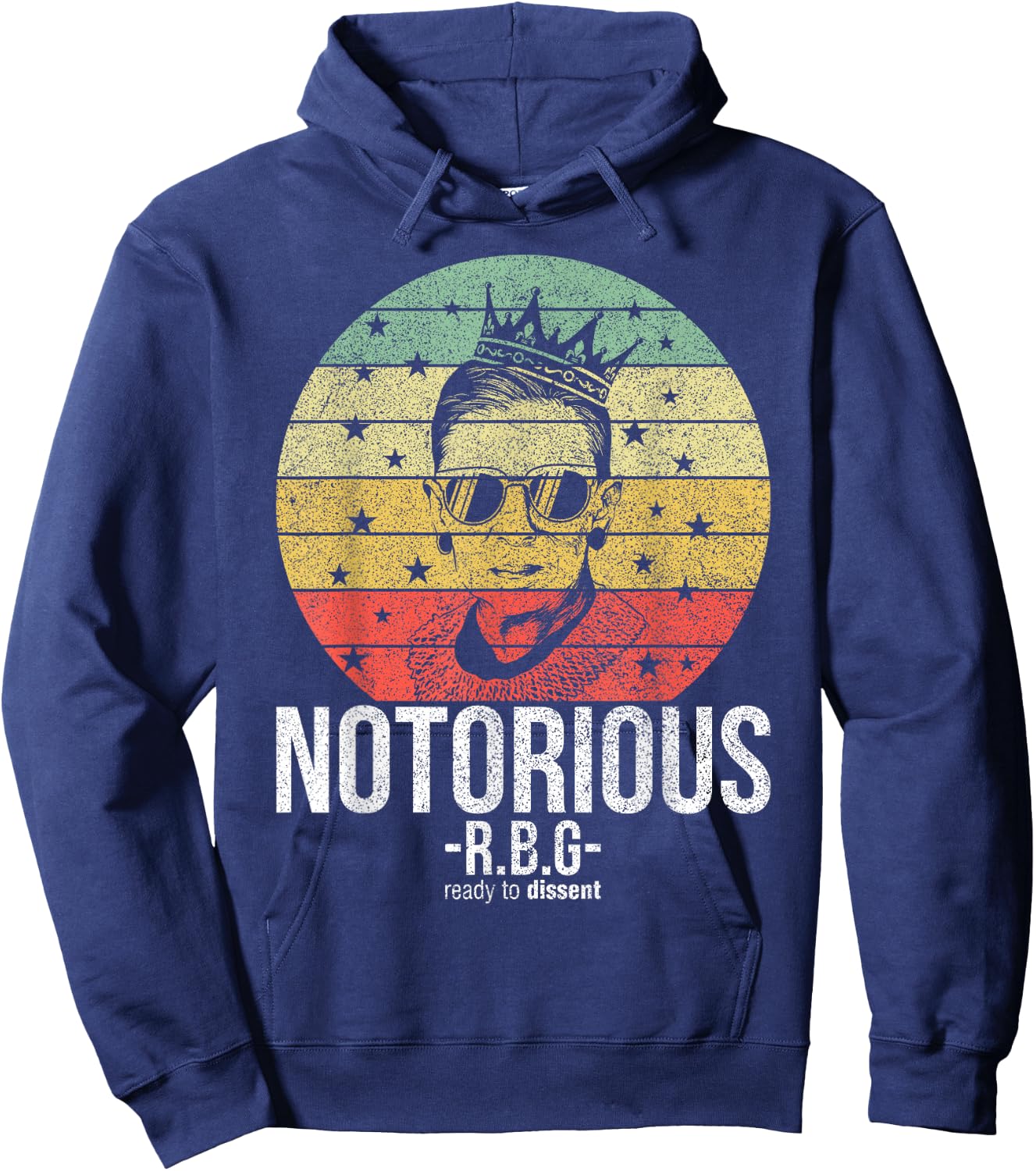 Notorious RBG Ruth Bader Ginsburg Shirts Political Feminist Hoodie - Hoodie | Navy