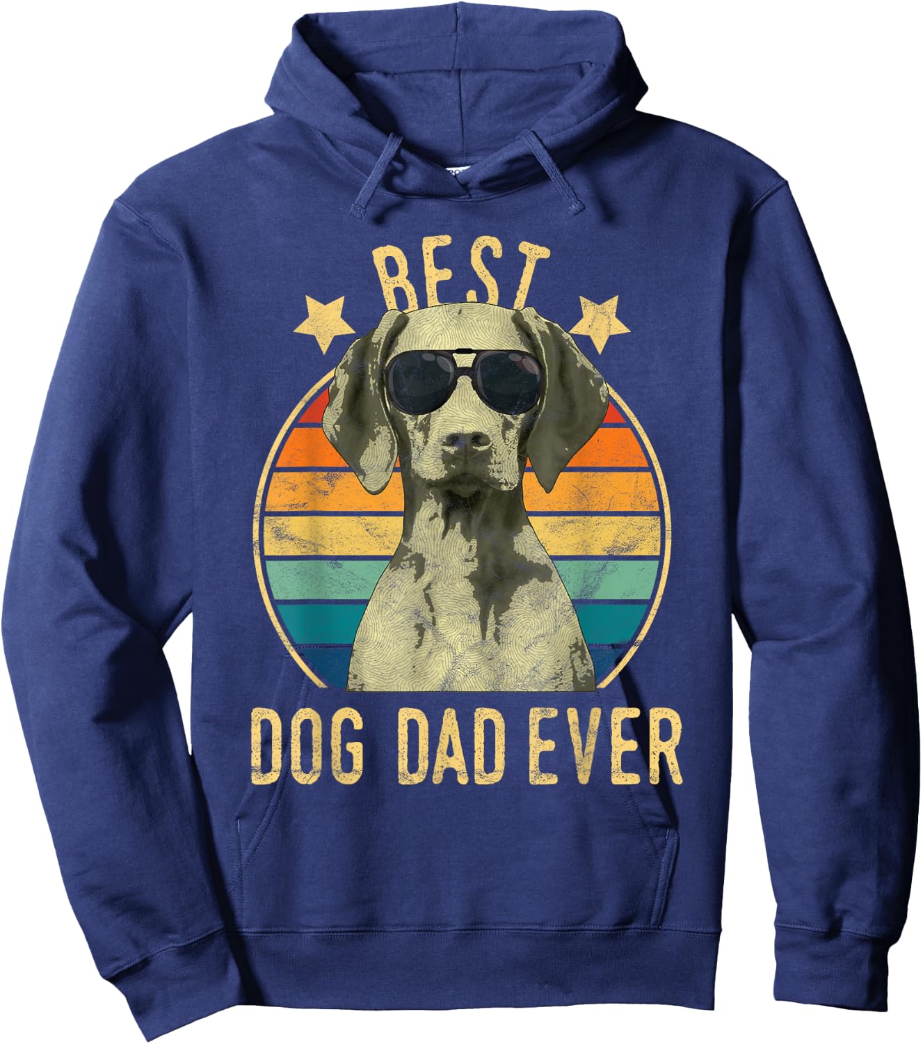 Best Dog Dad Ever Vizsla Father's Day Gift Hoodie - Hoodie | Navy