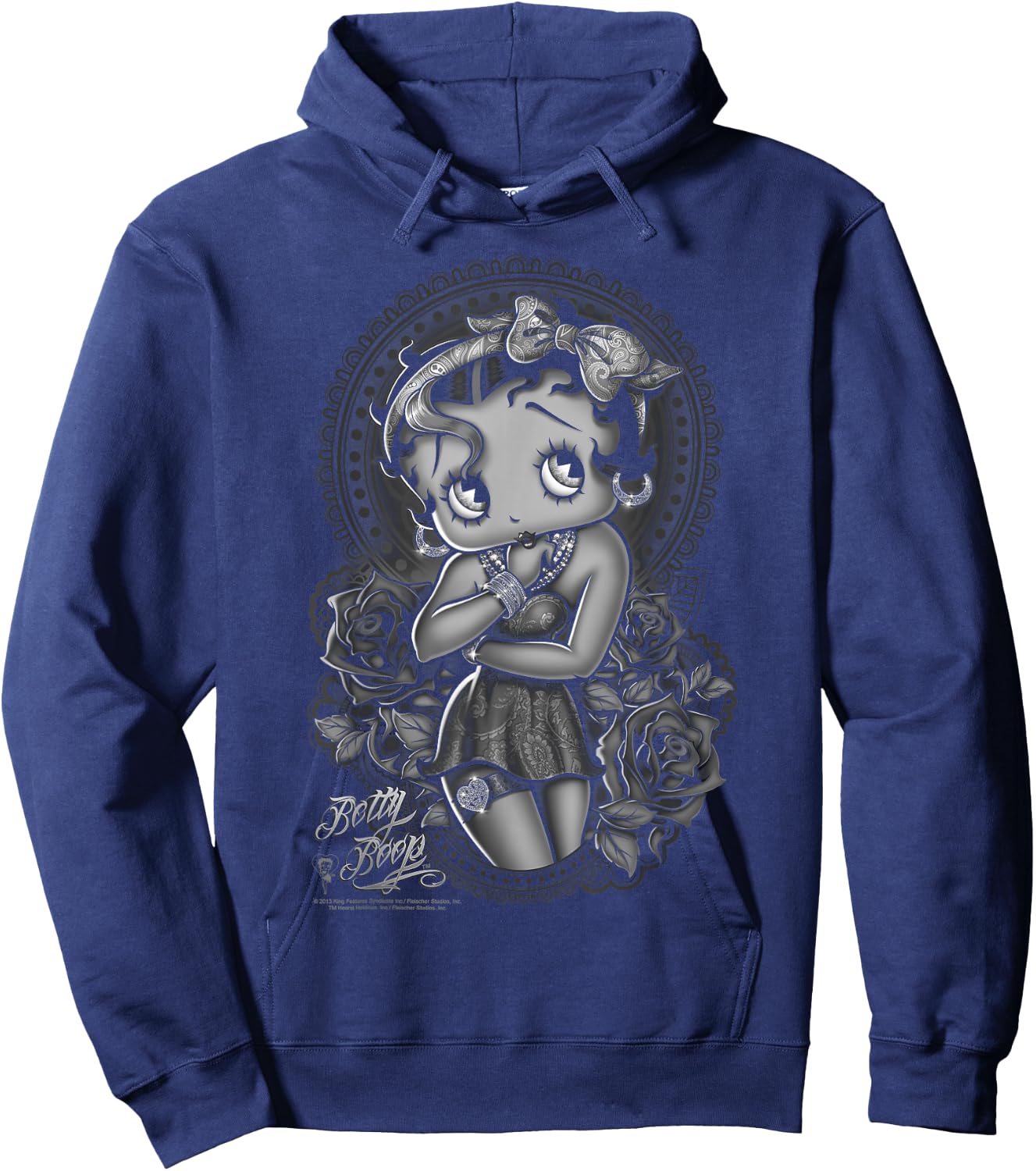 Betty Boop Fashion Roses Hoodie - Hoodie | Navy