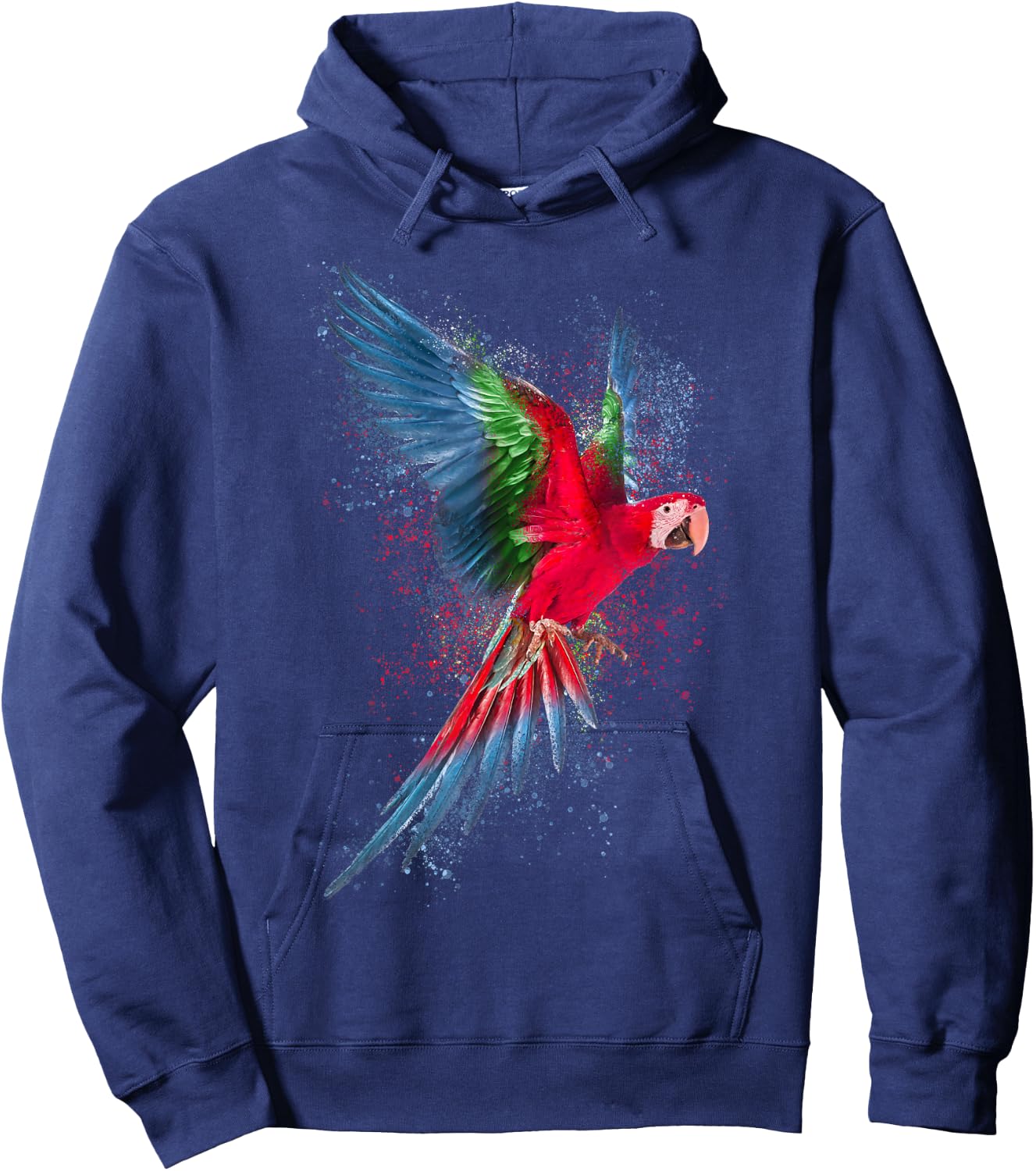 Parrot Colourful Art Animal Bird Motif Hoodie - Hoodie | Navy