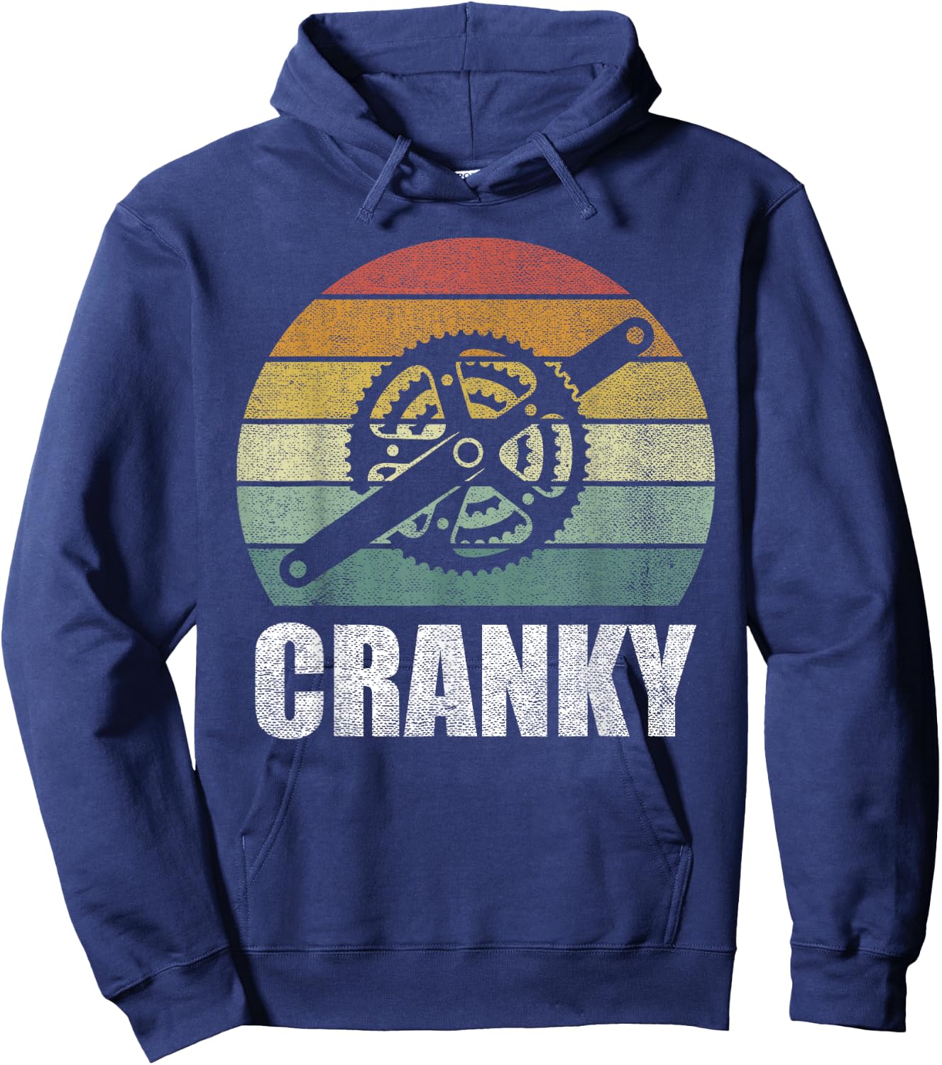 Vintage Retro Bicycle Cranky Gifts For Cycling Lovers Cranky Hoodie - Hoodie | Navy