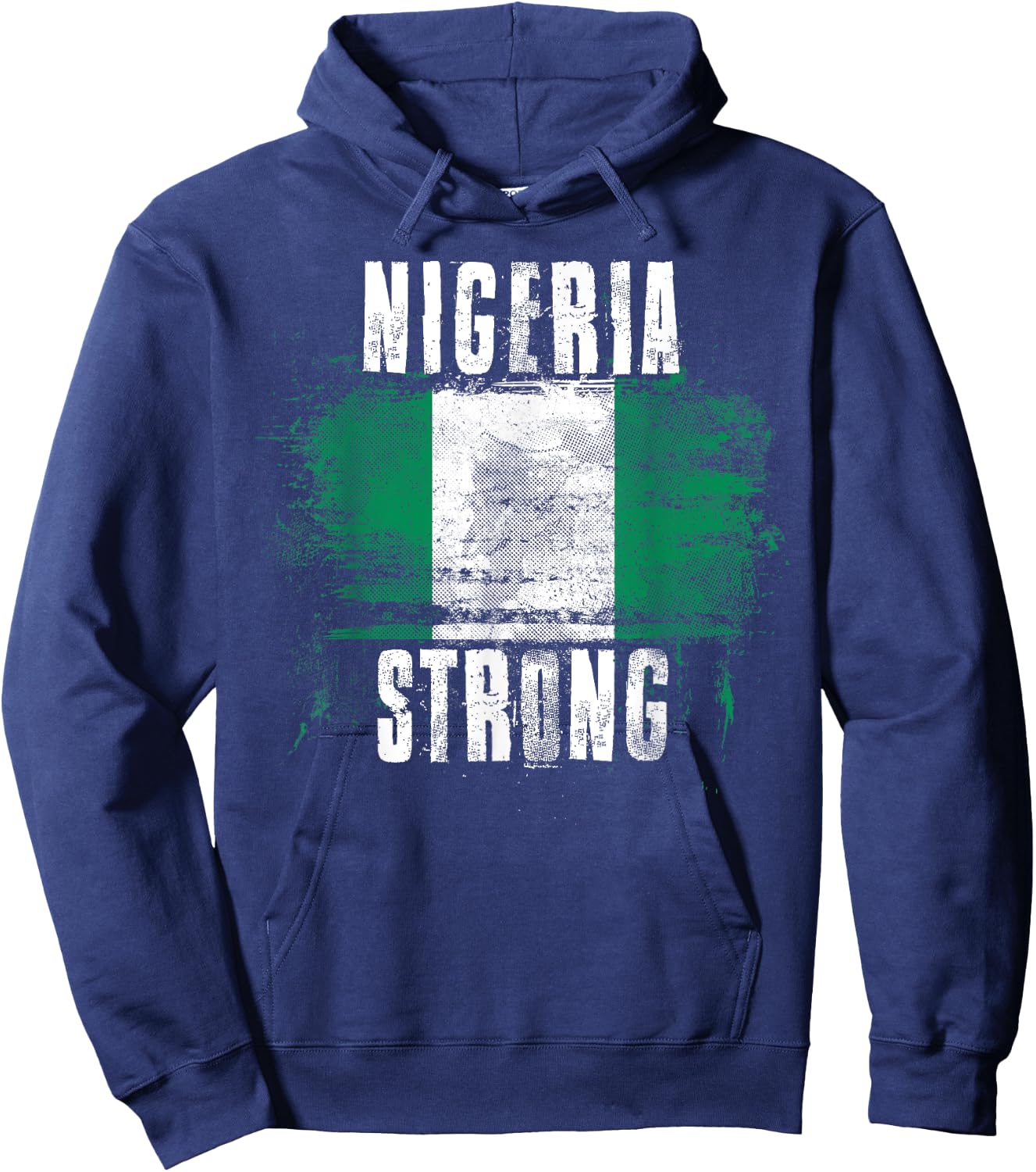 Nigeria Strong Distressed Flag - Nigerian Pride Hoodie - Hoodie | Navy