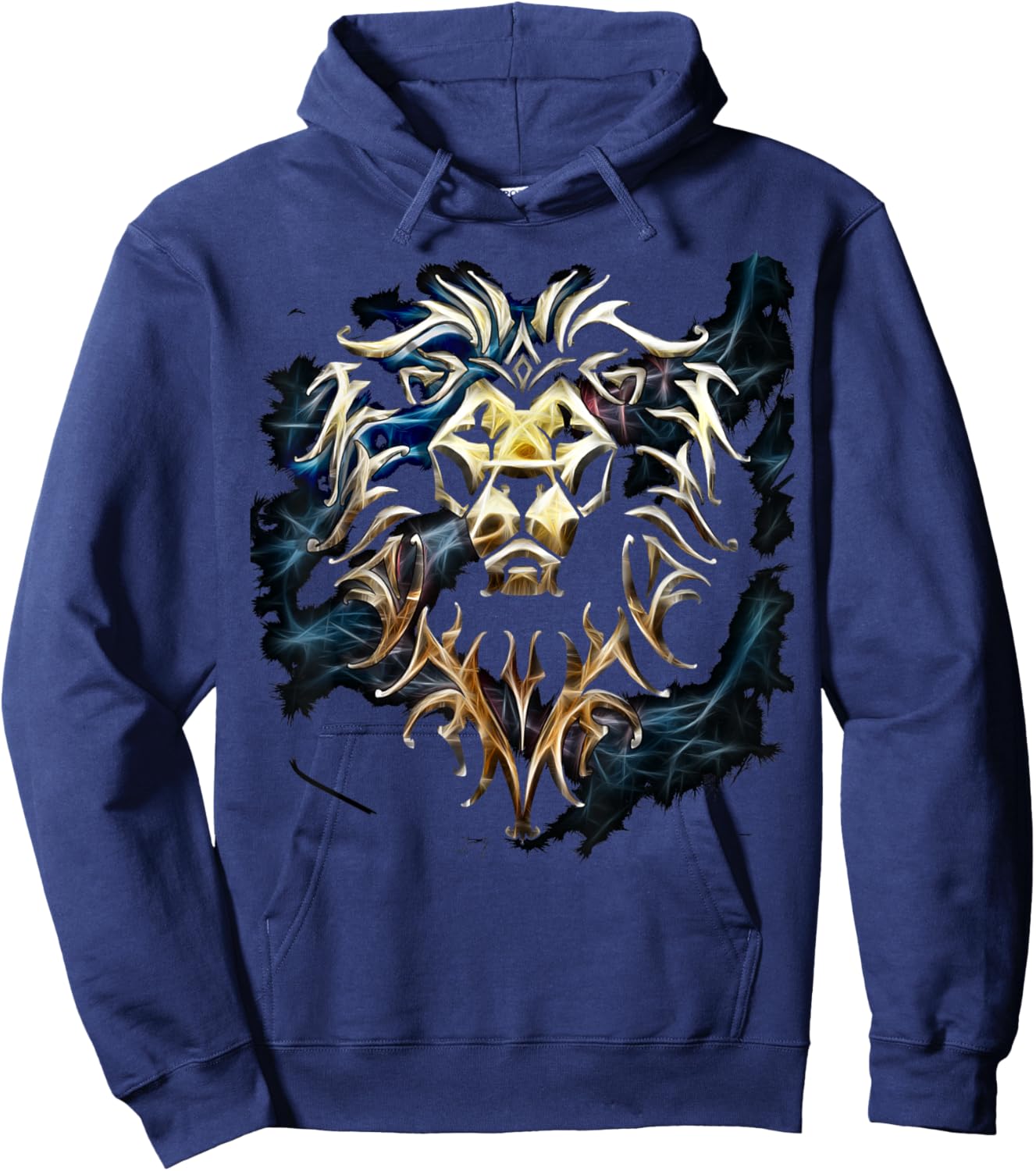 Warcraft Logo Alliance Saturated Majestic Fantasy Gamer Hoodie - Hoodie | Navy