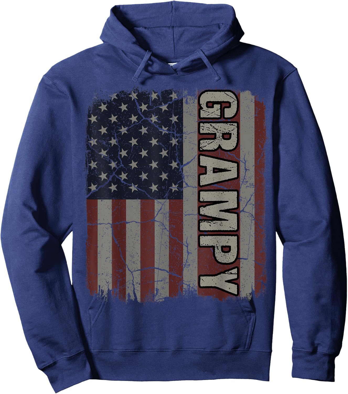 Grampy American Flag Vintage Father's Day 4th of July Gift Hoodie - Hoodie | Navy