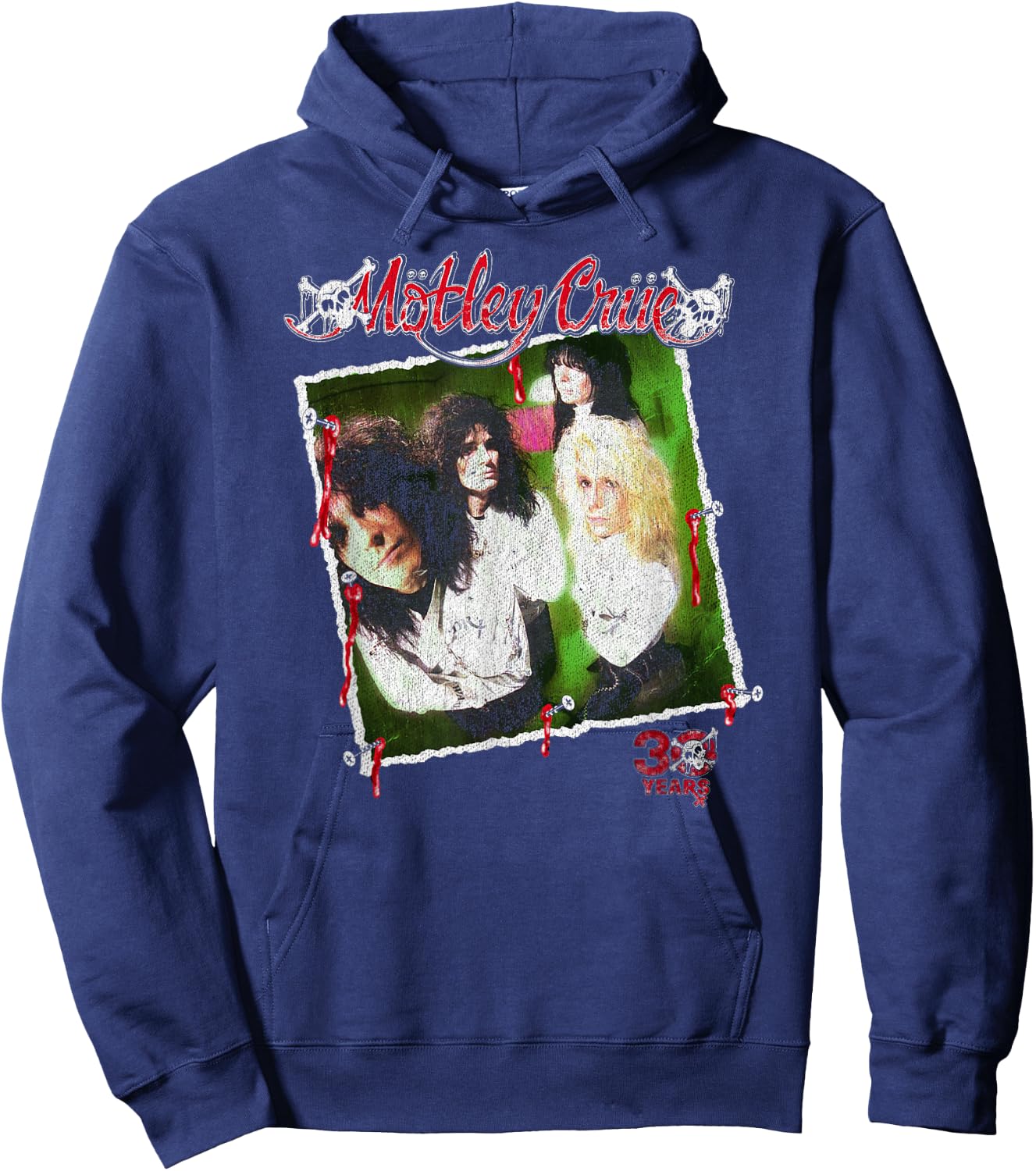 Mötley Crüe – Retro Vintage 30 Years Dr. Feelgood Photo Hoodie - Hoodie | Navy