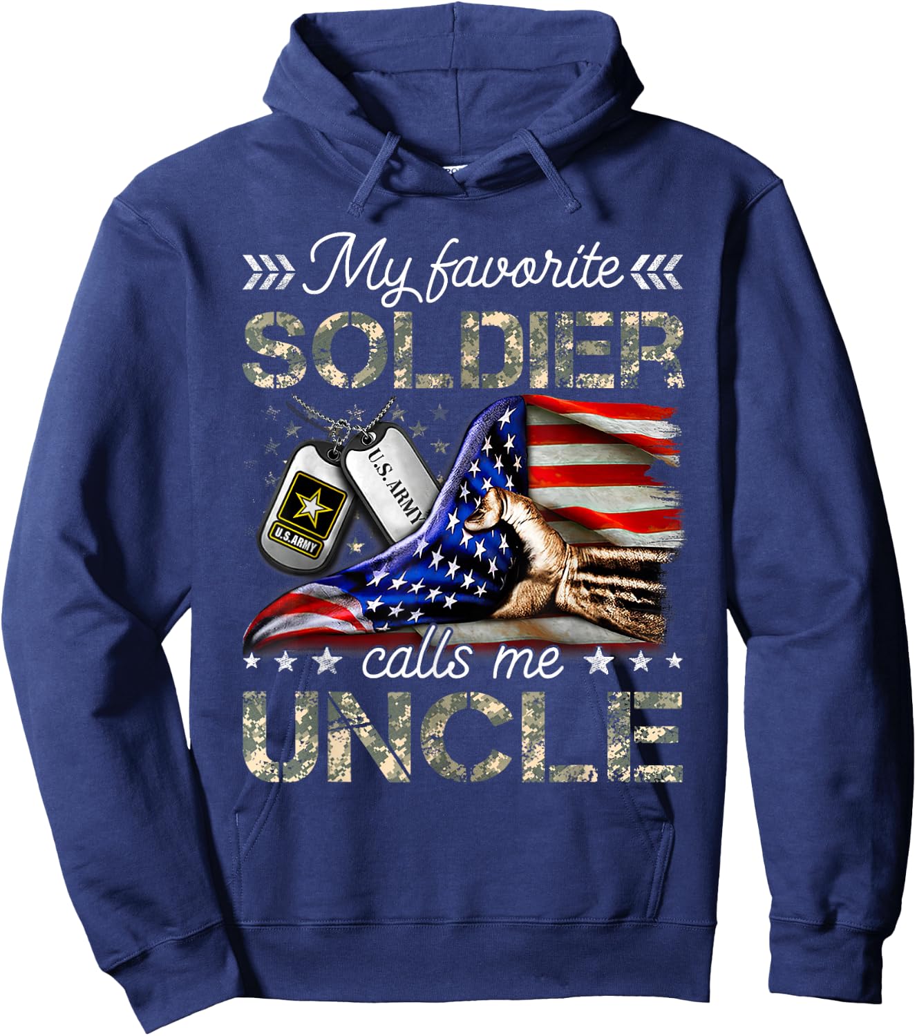 My Favorite Soldier Calls Me Uncle Proud Army Uncle Hoodie - Hoodie | Navy