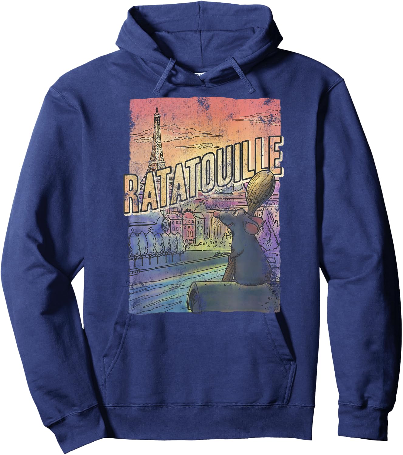 Disney Pixar Ratatouille Remy City View Poster Hoodie - Hoodie | Navy