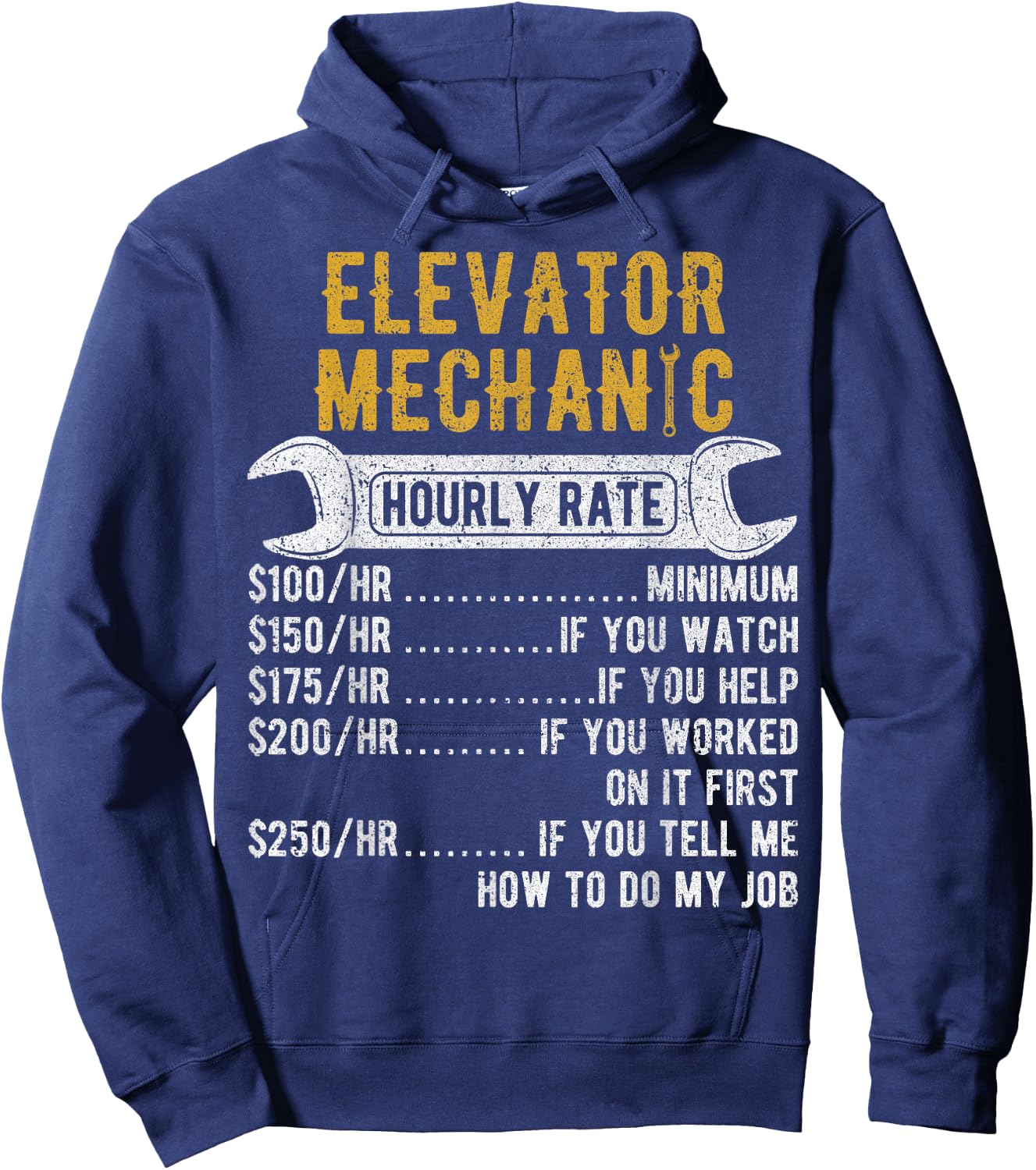 Elevator Mechanic Maintenance Rate Technician Hoodie - Hoodie | Navy
