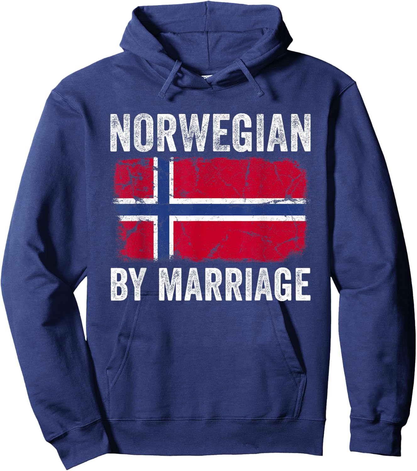 Norwegian By Marriage Norway Flag Funny Husband Wife Hoodie - Hoodie | Navy