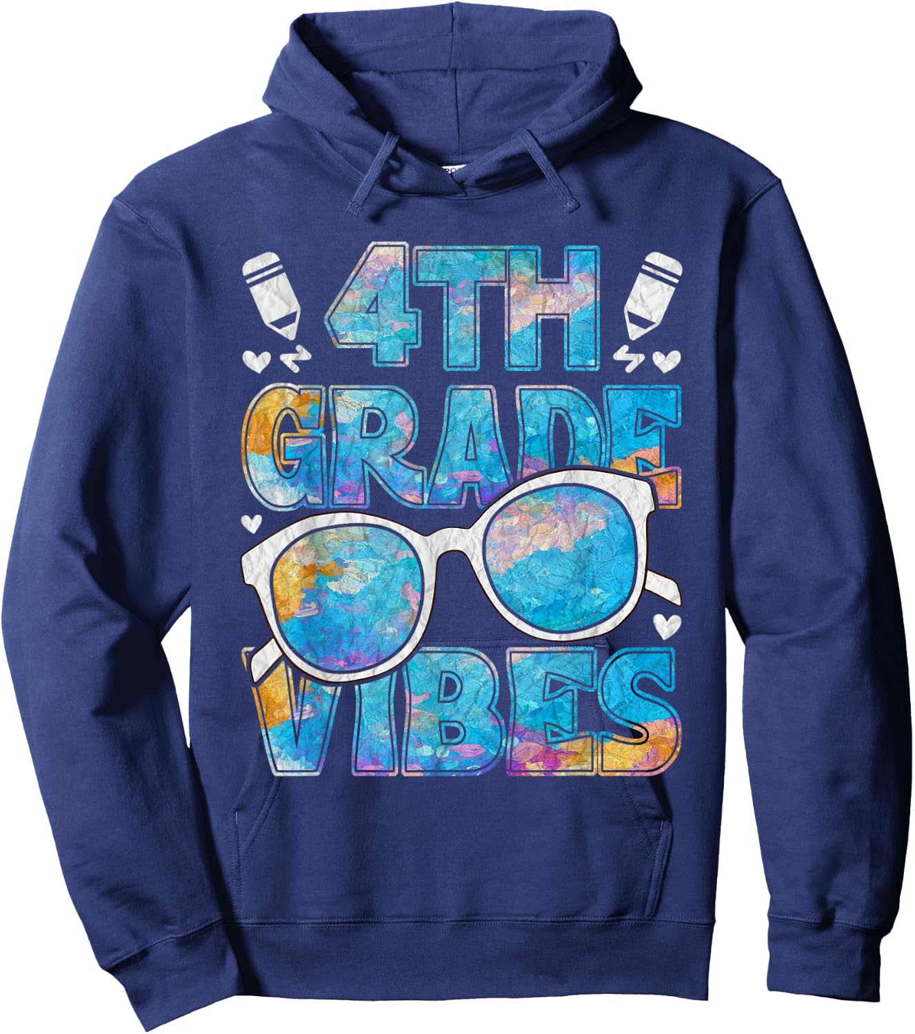 Back To School 4th Grade Vibes First Day Of School Teacher Hoodie - Hoodie | Navy