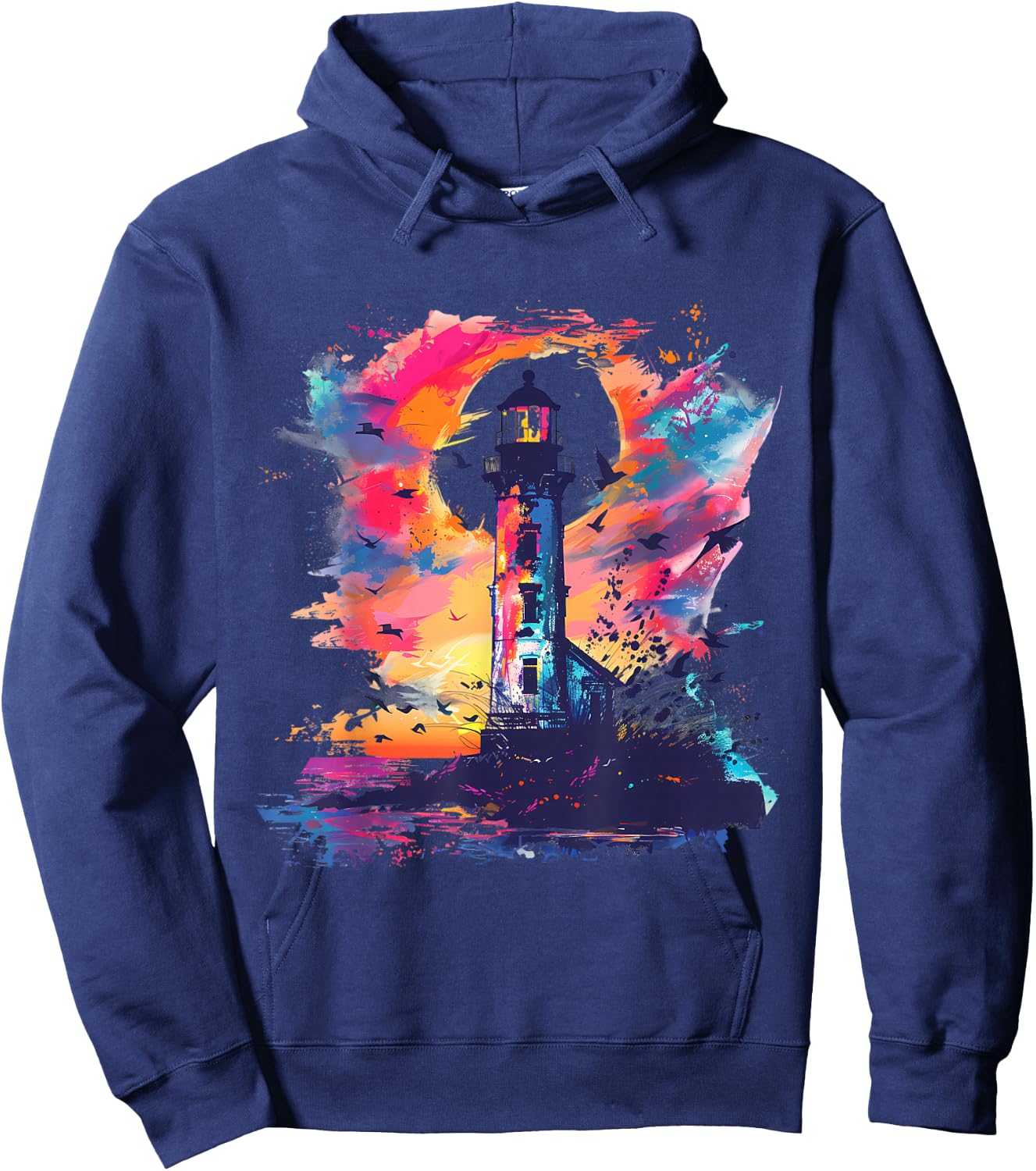 Lighthouse Sailing Sea Beach Boating Seaside House Hoodie - Hoodie | Navy