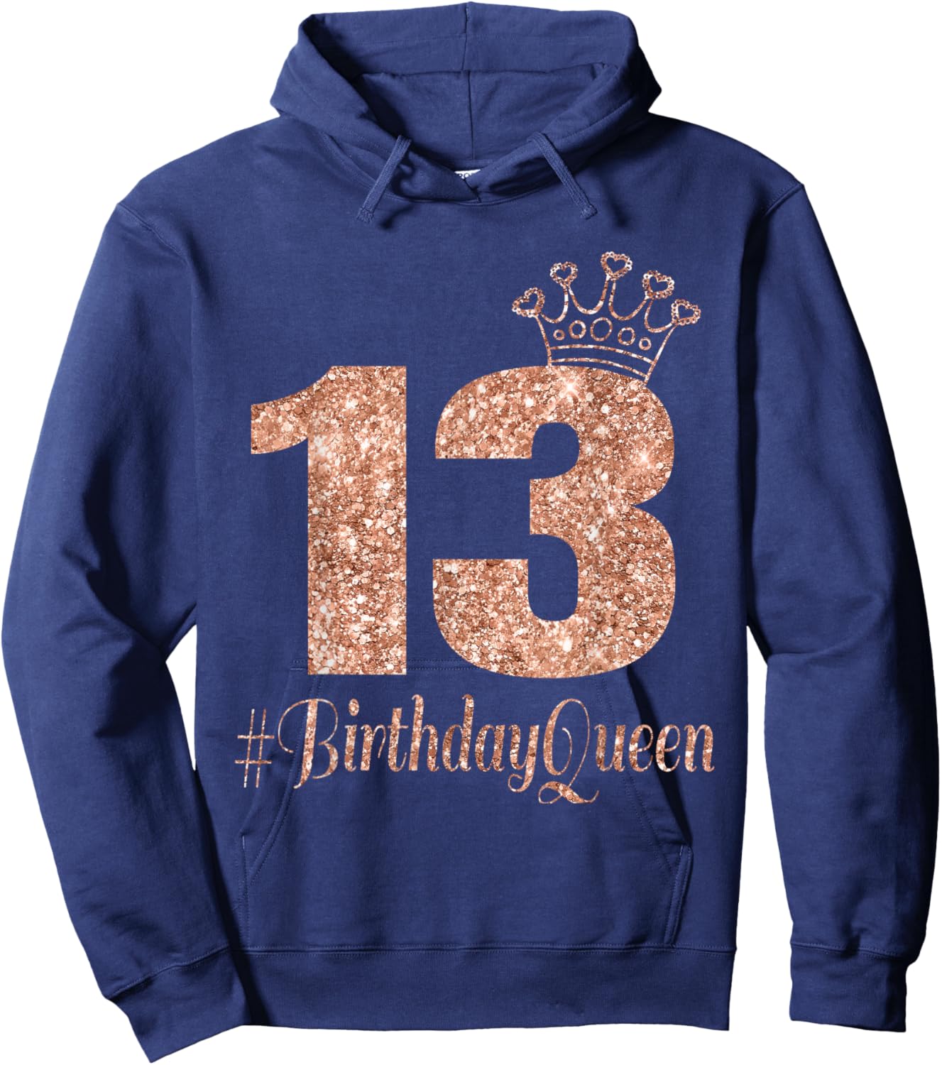 13th Birthday Gifts Girls Double Digits Rose Colored Hoodie - Hoodie | Navy