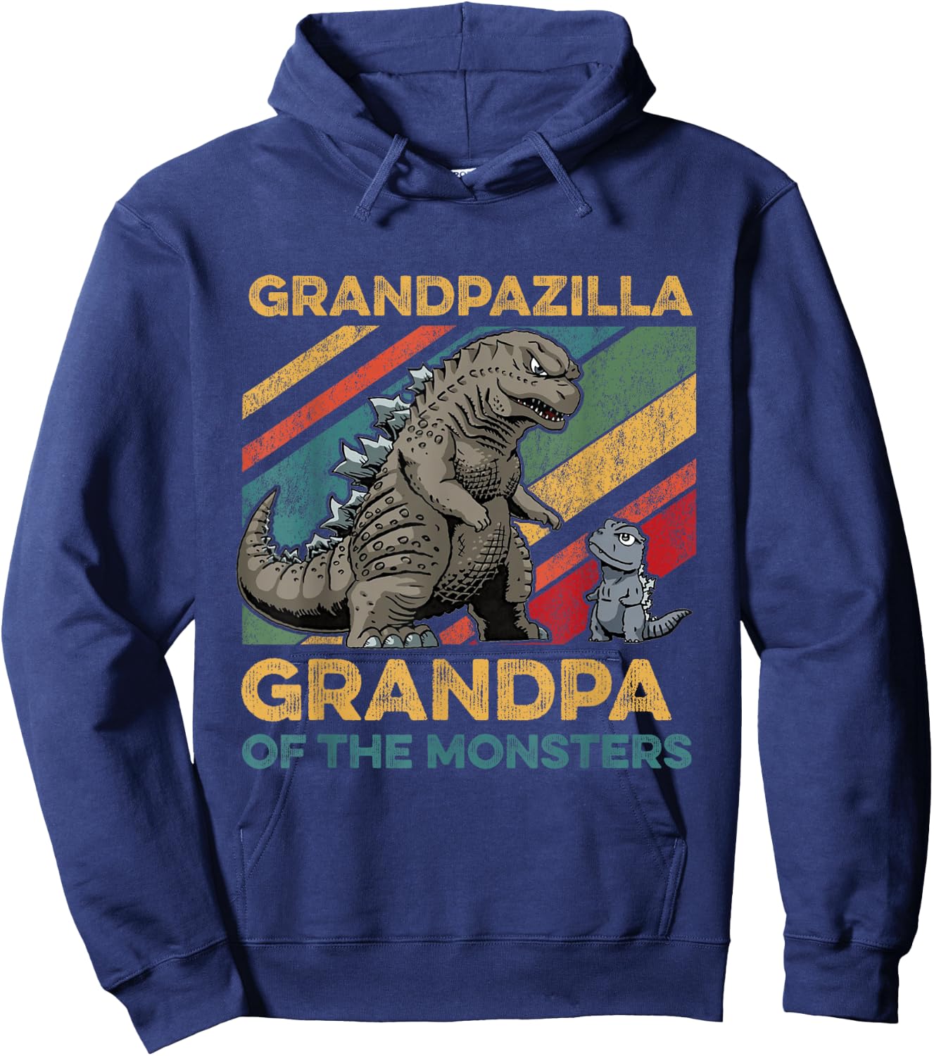 Grandpazilla Grandpa Of Monsters Halloween Christmas Family Hoodie - Hoodie | Navy