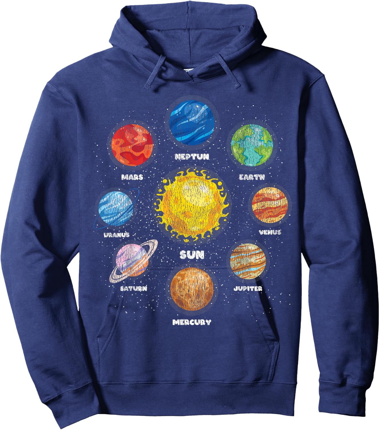 Space Travel Astronaut Planets Sun Astronomy Kids Space Hoodie - Hoodie | Navy