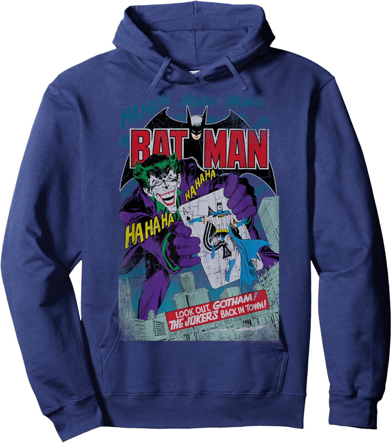 DC Comics Batman and Joker Comic Cover Small Hoodie - Hoodie | Navy