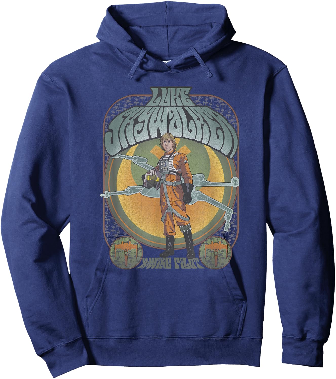 Star Wars Luke Skywalker X-Wing Pilot Seventies Retro Poster Hoodie - Hoodie | Navy