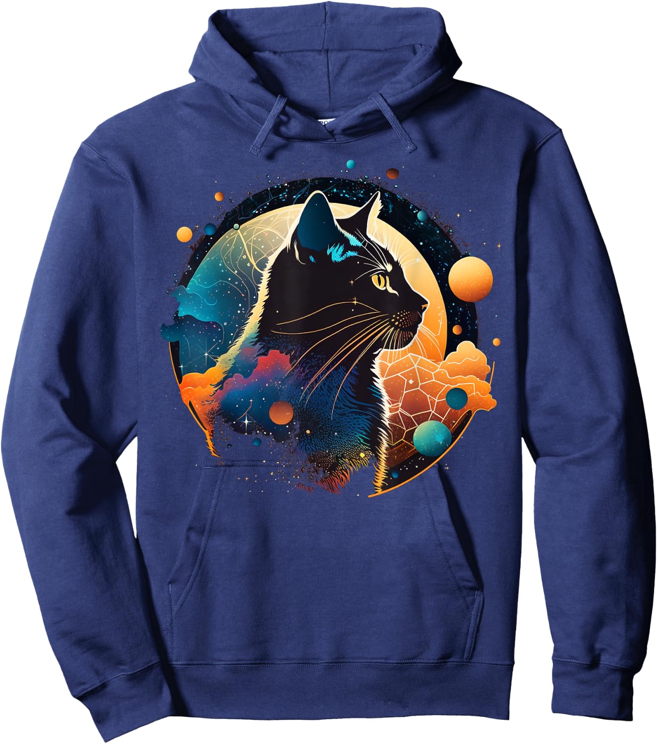 Astronaut Outer Space Kitty on Galaxy Cat Lover Women Kids Hoodie - Hoodie | Navy