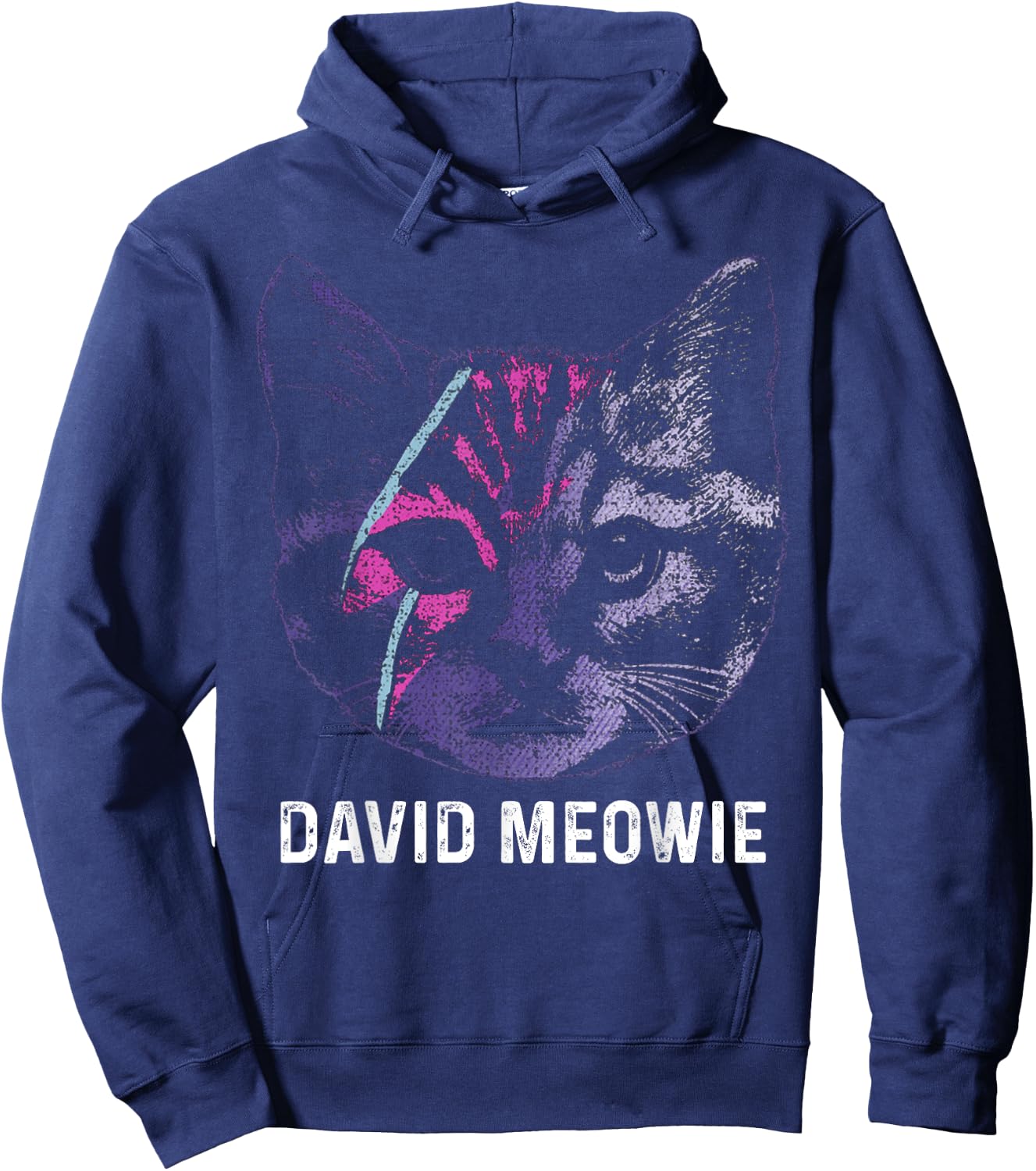 David Meowie Funny Cat Cat Lover Hoodie - Hoodie | Navy
