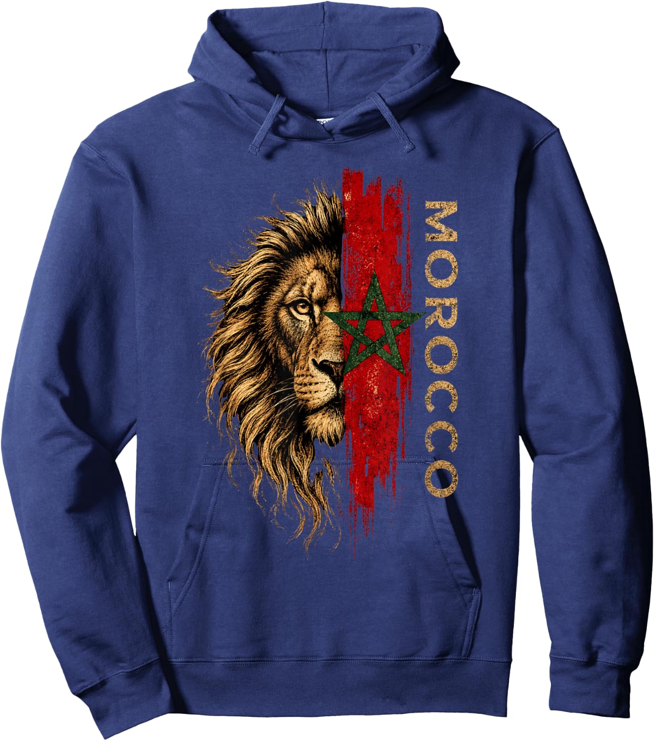 Morocco Lion Pride Vintage Patriotic Moroccan Heritage Hoodie - Hoodie | Navy