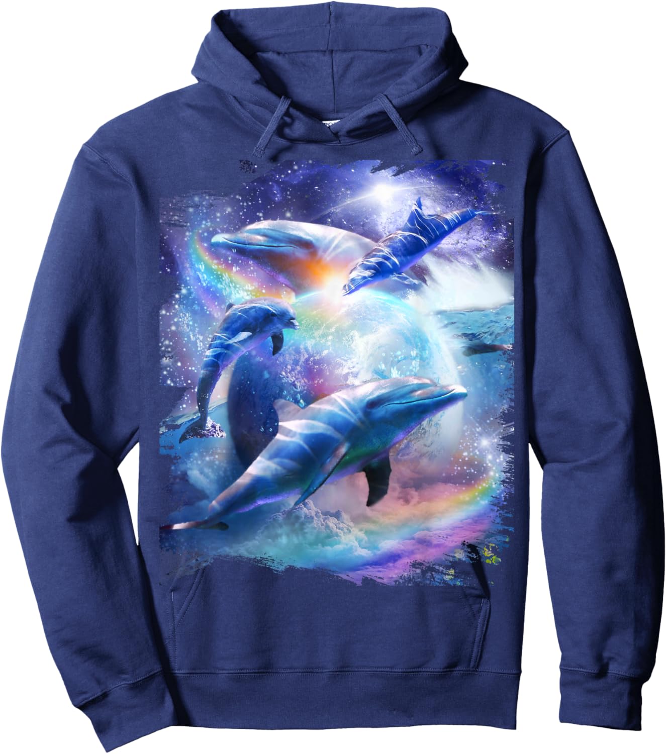 Galaxy Dolphin - Dolphins in Space Hoodie - Hoodie | Navy