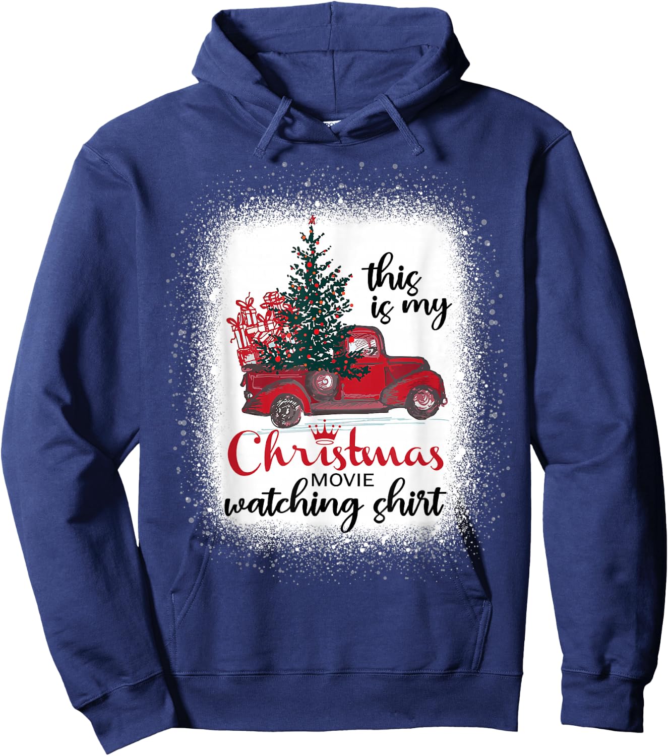 This Is My Christmas Movie Watching Shirt Vintage Red Truck Hoodie - Hoodie | Navy