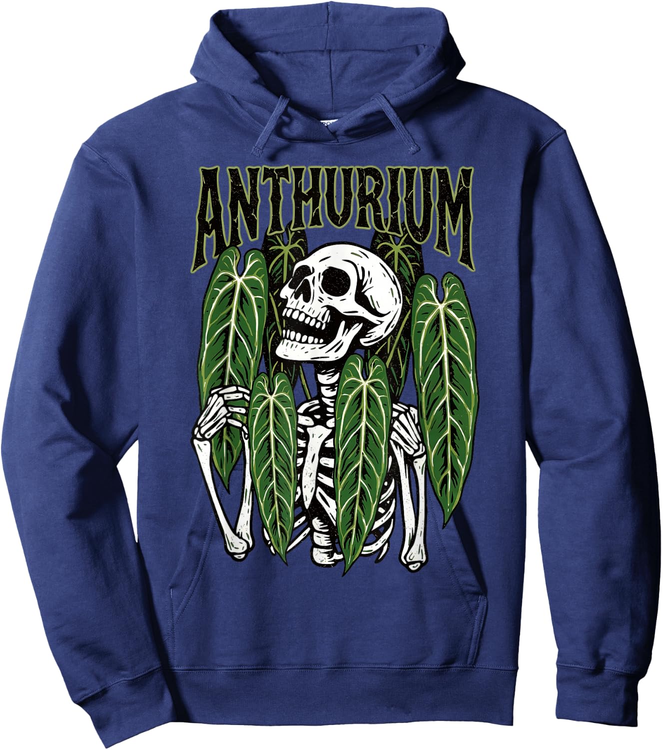 Anthurium Skeleton Gothic Plant Warocqueanum Houseplant Mom Hoodie - Hoodie | Navy