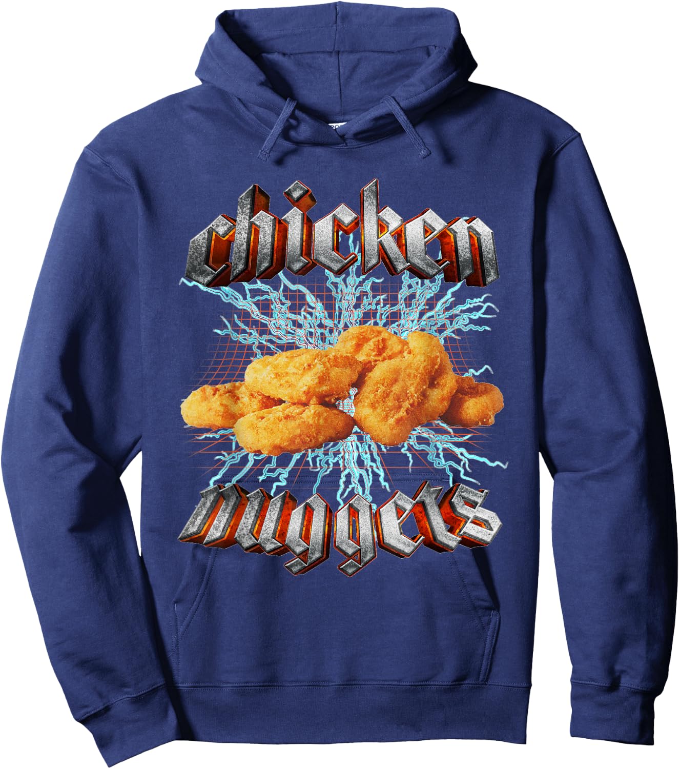 Chicken Nuggets Heavy Metal World Tour Hardcore Music Hoodie - Hoodie | Navy