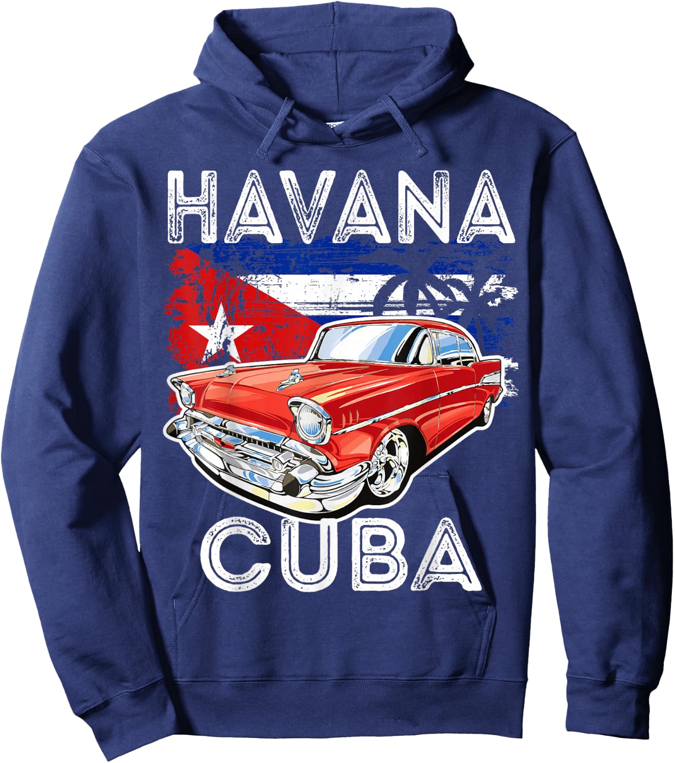 Cool Havana Cuba Classic Retro Vintage Muscle Cars Graphic Hoodie - Hoodie | Navy