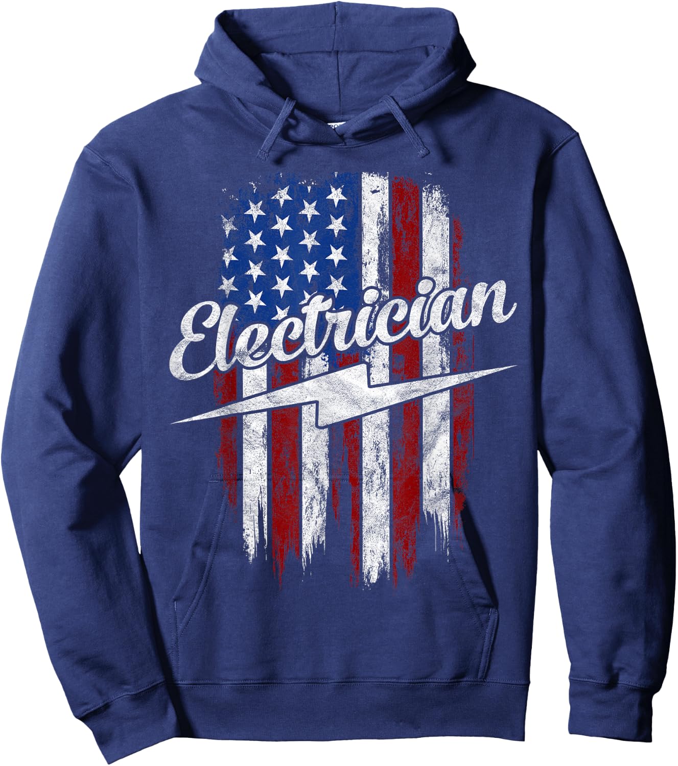 Electrician American Flag Electrical Gift Usa Patriot Hoodie - Hoodie | Navy