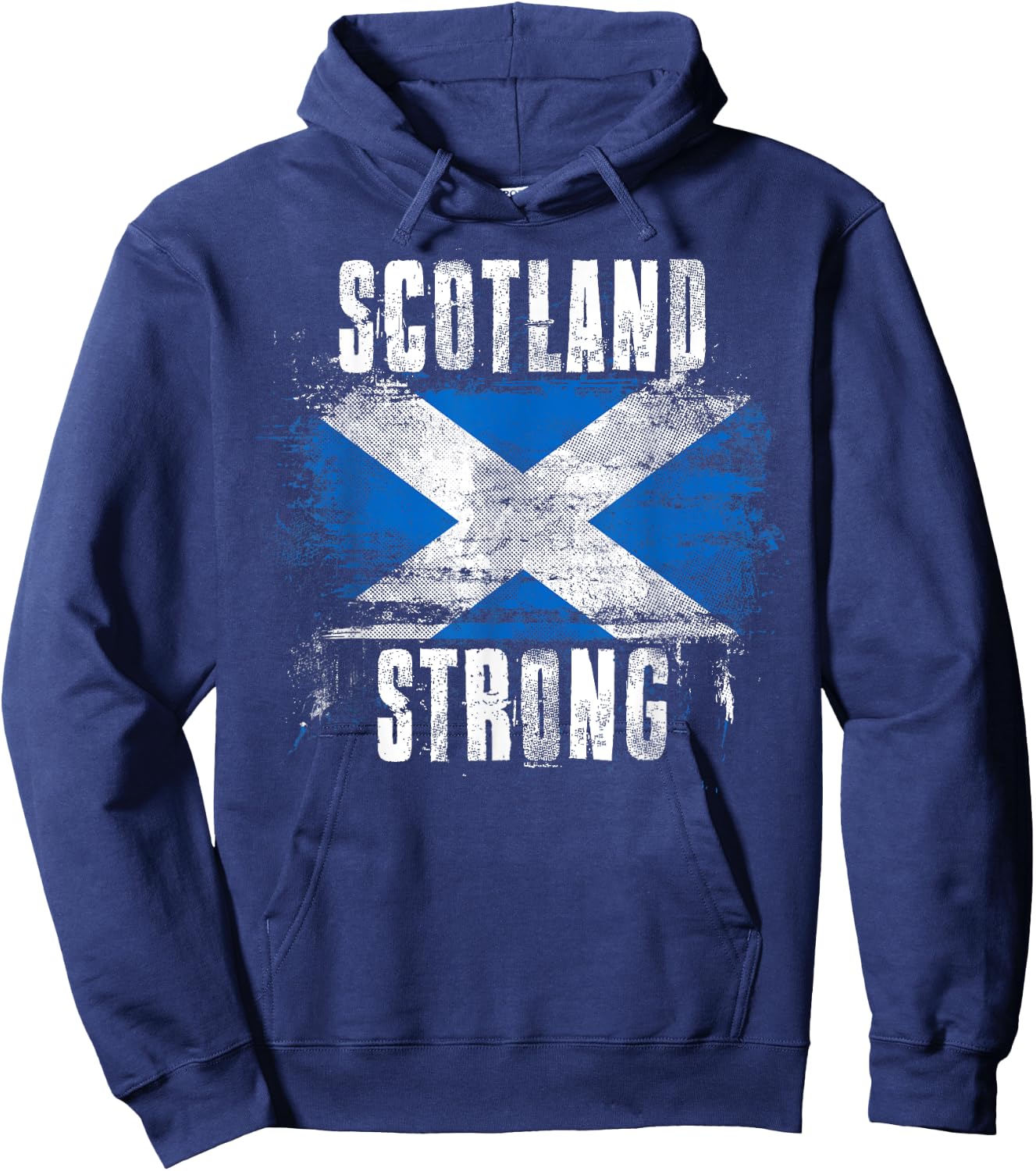 Scotland Strong Distressed Flag - Scottish Pride Hoodie - Hoodie | Navy