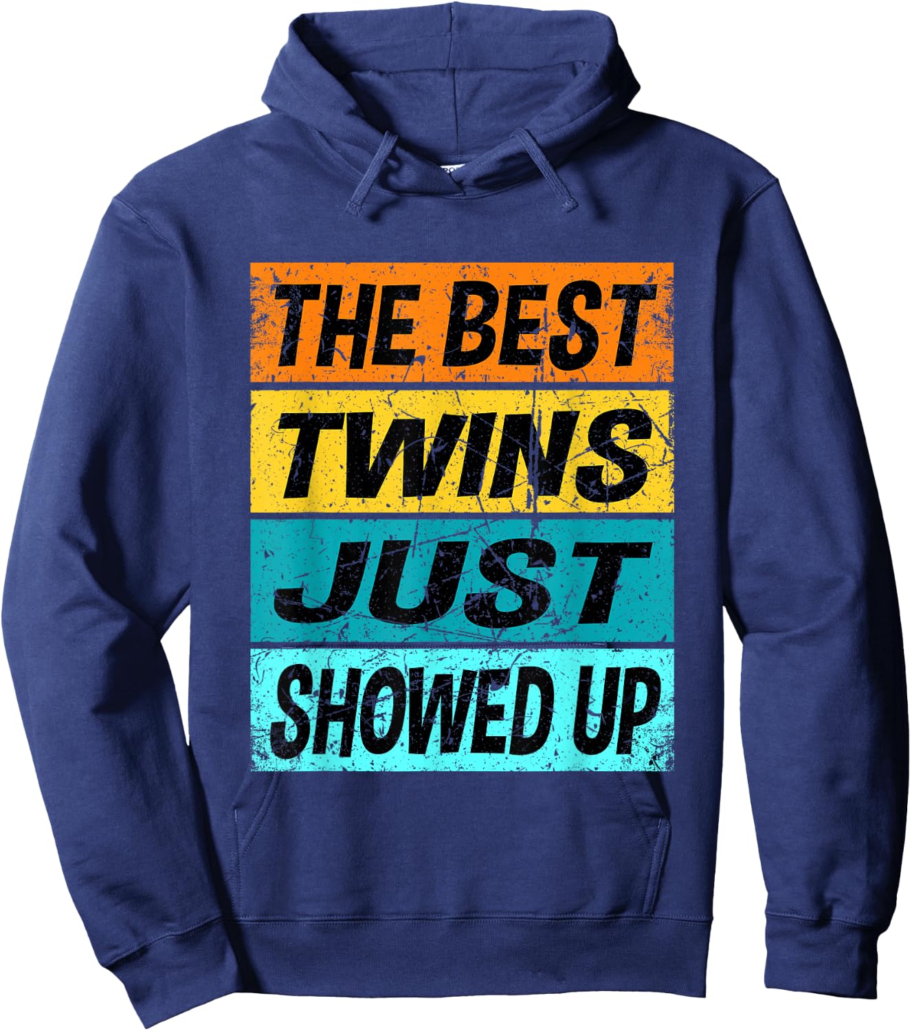 Retro Best Twins Just Showed Up Funny Twin Shirt Twinning Hoodie - Hoodie | Navy