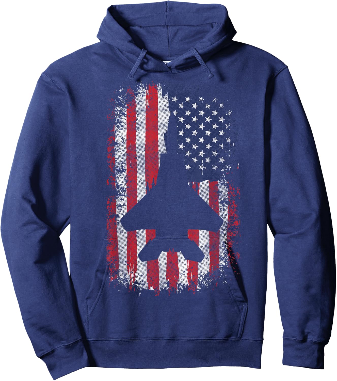 F-22 Raptor Fighter Jet Silhouette USA Flag F-18 Plane Hoodie - Hoodie | Navy